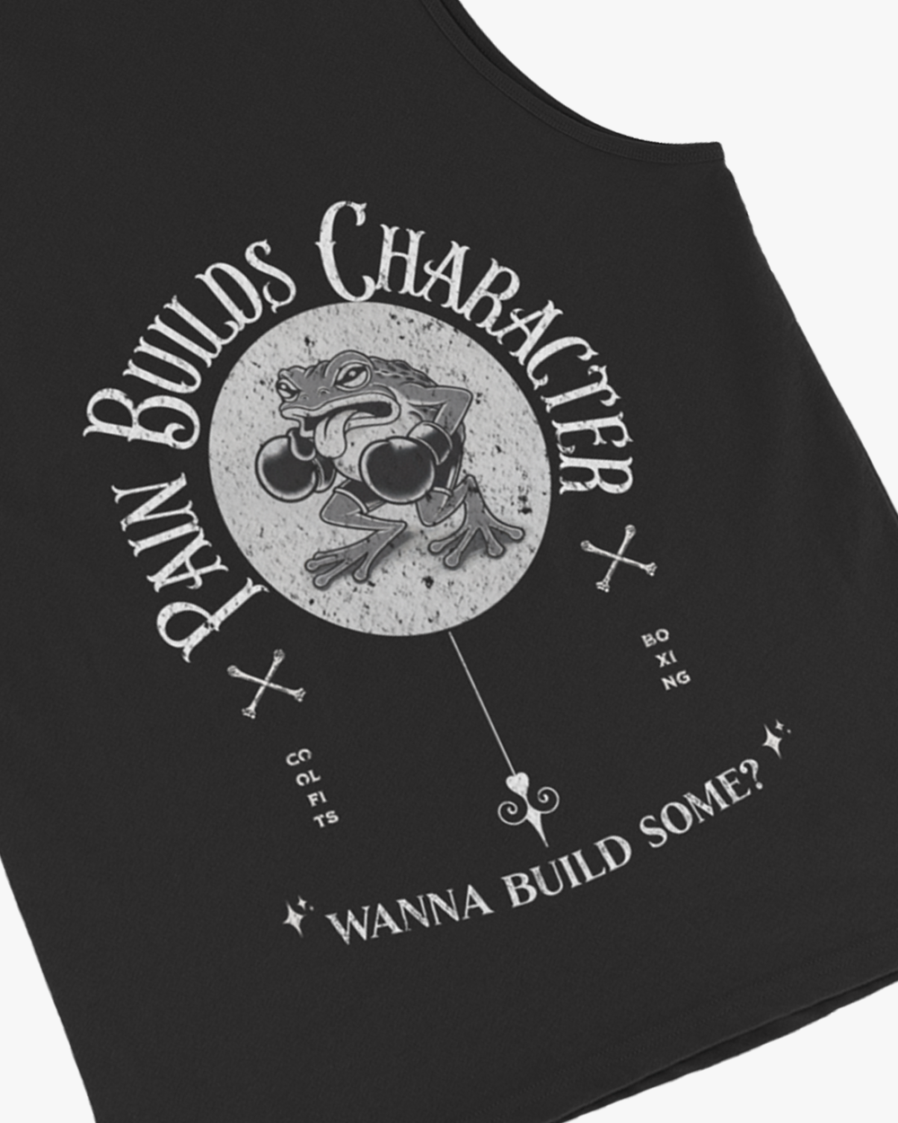 Pain builds character - Distressed Boxing Unisex Tank Top - Black
