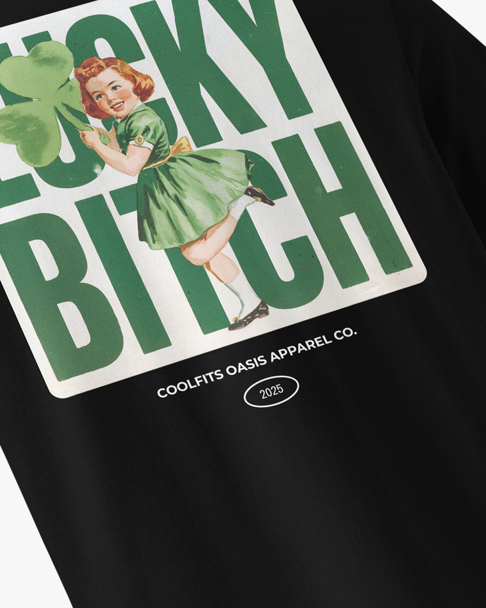 LUCKY BITCH -ST Patricks Unisex organic cotton t-shirt -black