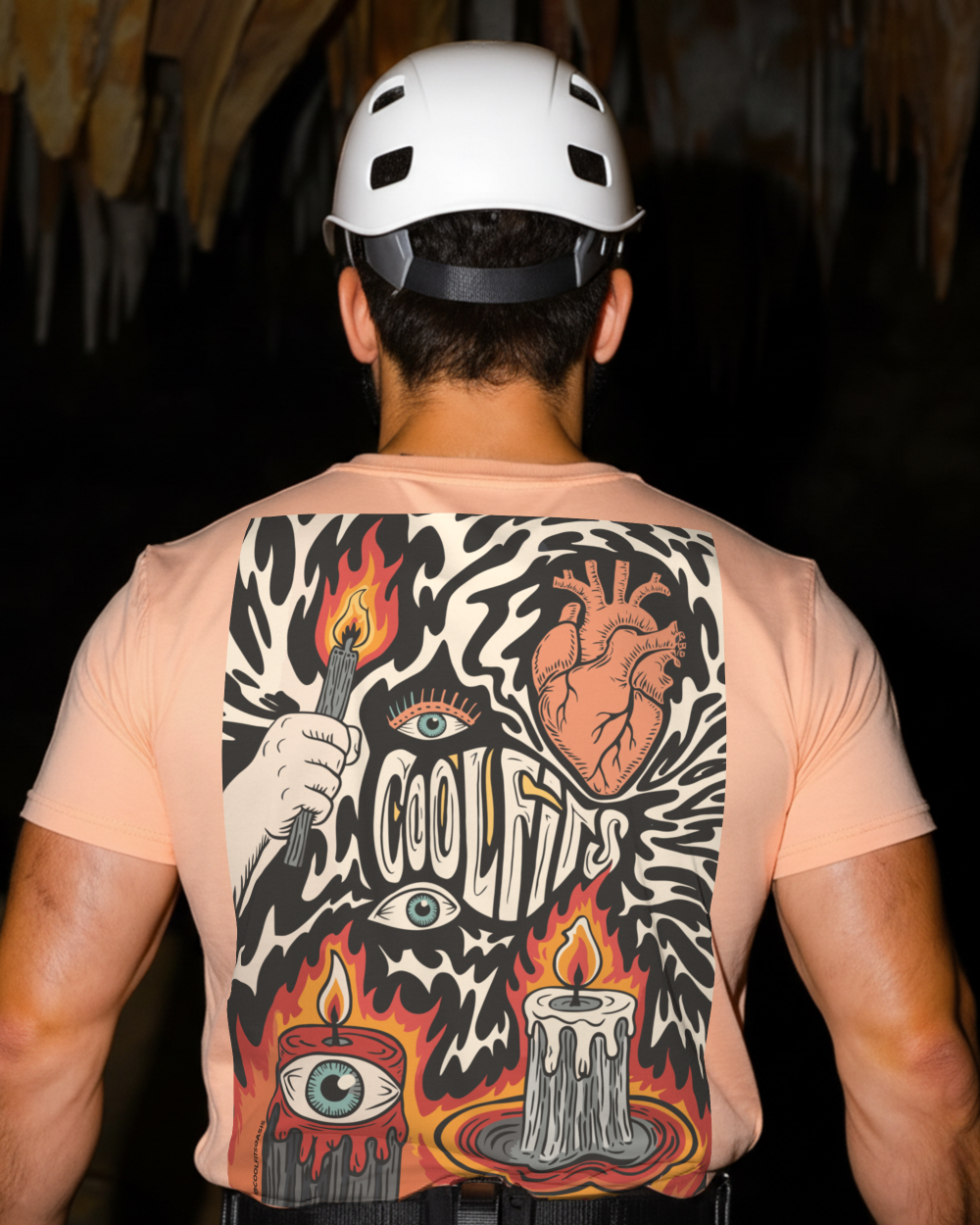 ENTER THE CAVE - Unisex organic cotton t-shirt - peach