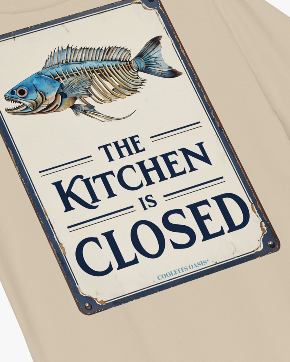 THE KITCHEN IS CLOSED - Fisher Unisex organic cotton t-shirt , desert dust