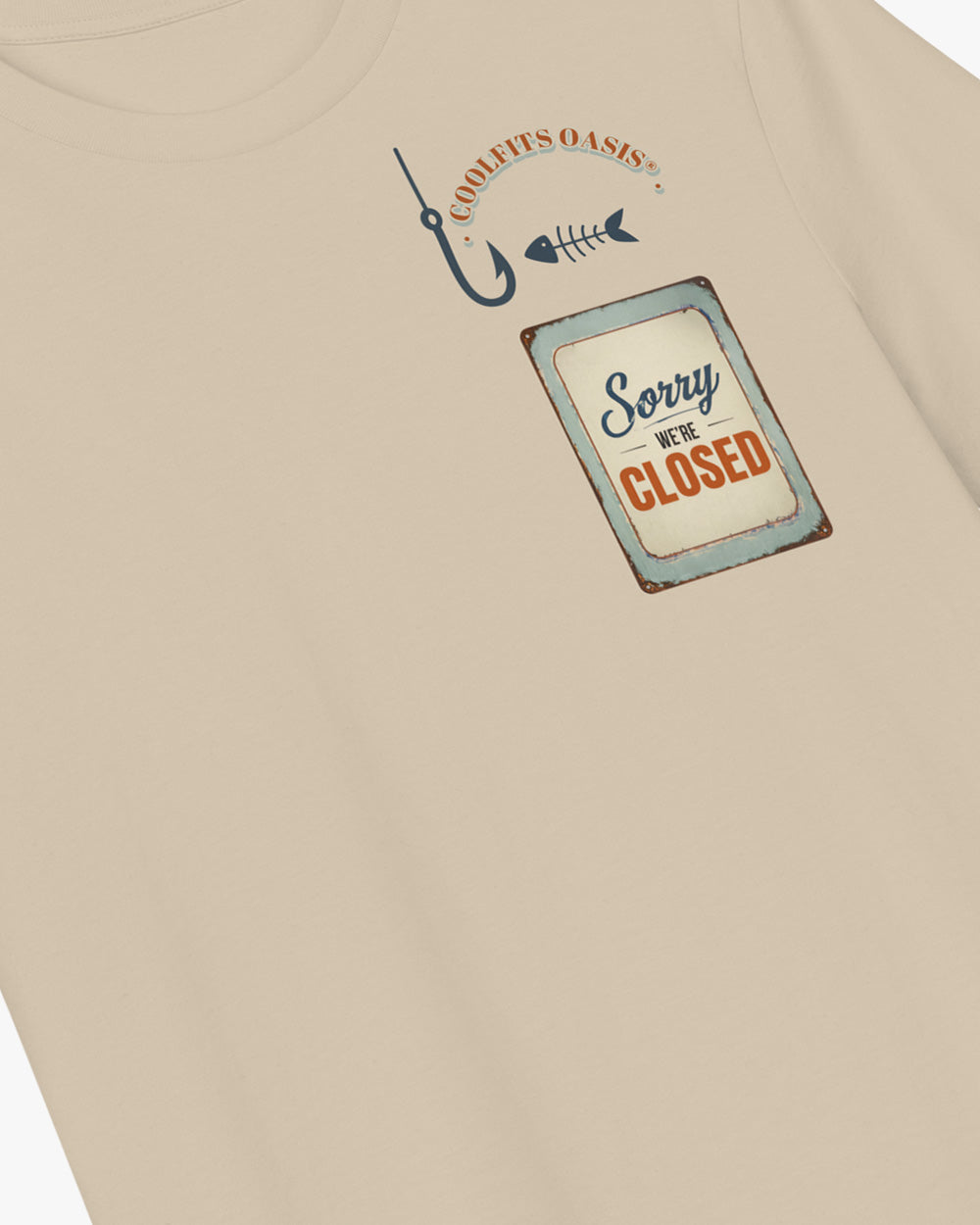 THE KITCHEN IS CLOSED - Fisher Unisex organic cotton t-shirt , desert dust