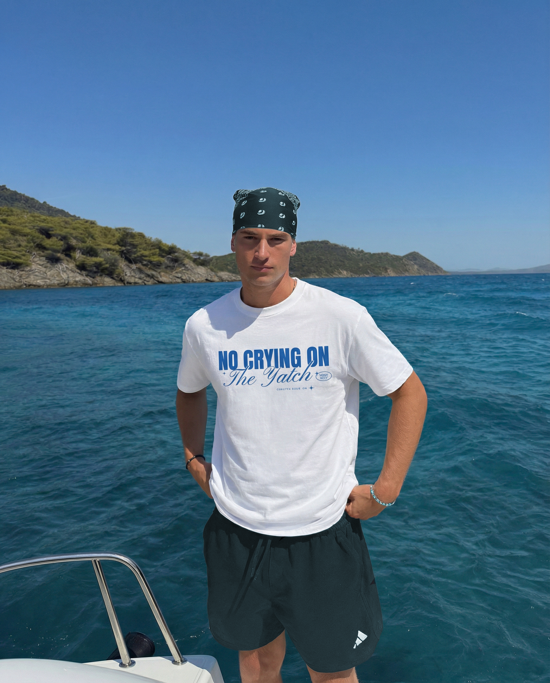 NO LLORAR EN EL YATE - Camiseta unisex de algodón orgánico - blanca