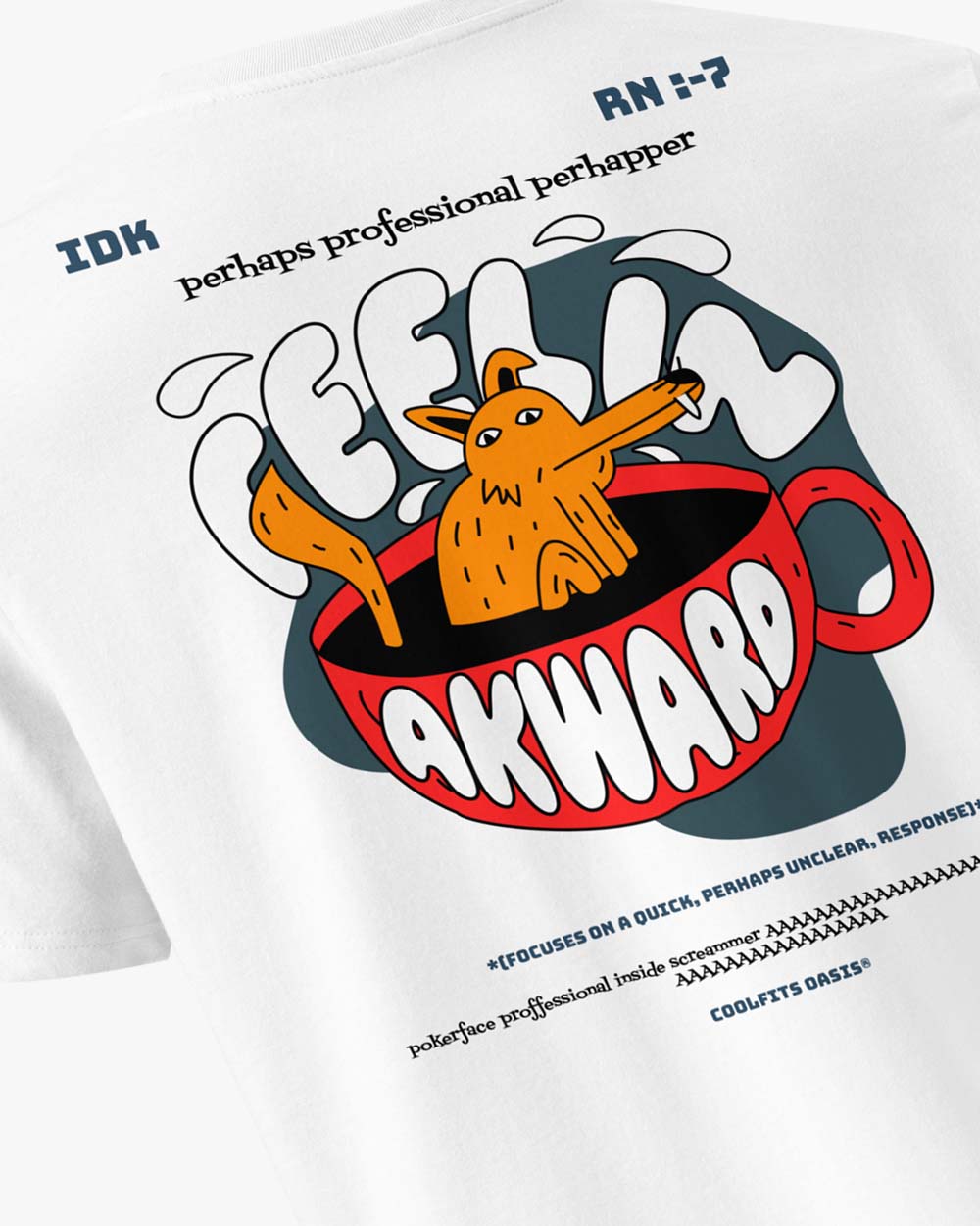 FEELIING AKWARD - Funny Socially Awkward Unisex Organic Cotton T