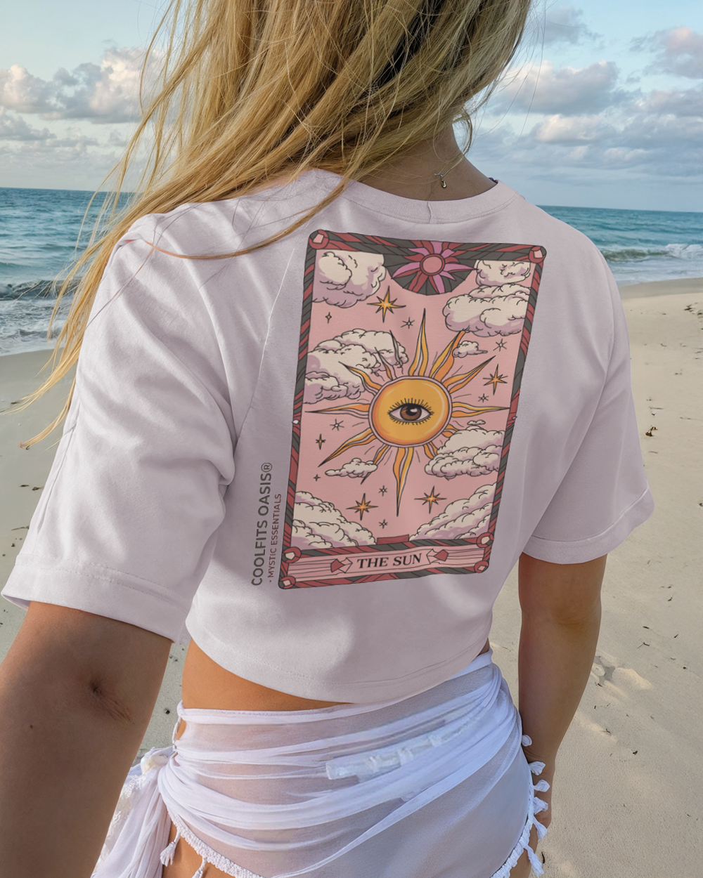 THE SUN TAROT CARD - Women’s crop top - orchid