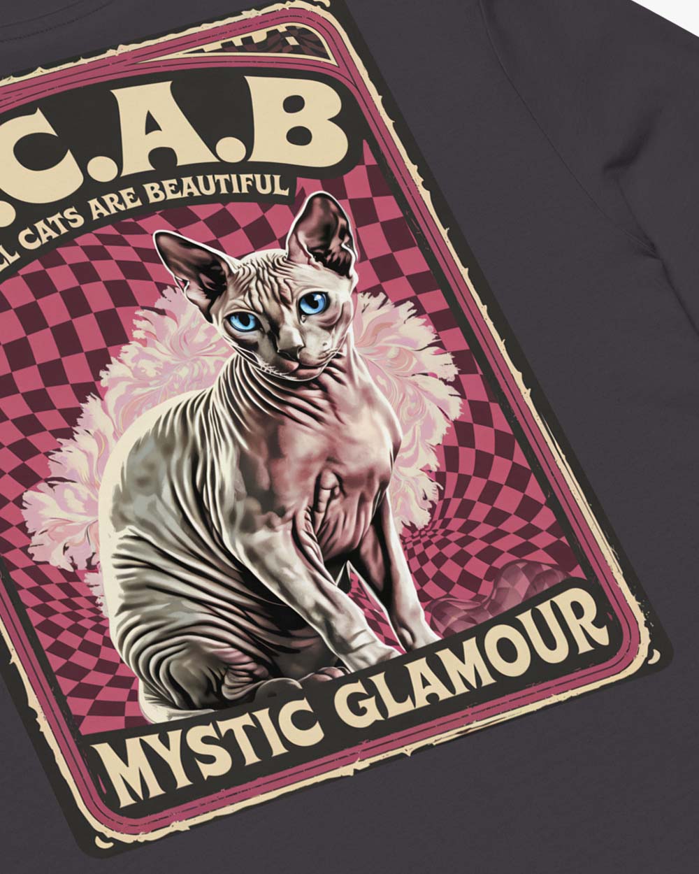 ACAB SPHYNX CAT, ALL CATS ARE BEAUTIFUL- Unisex organic cotton t-shirt - anthracite