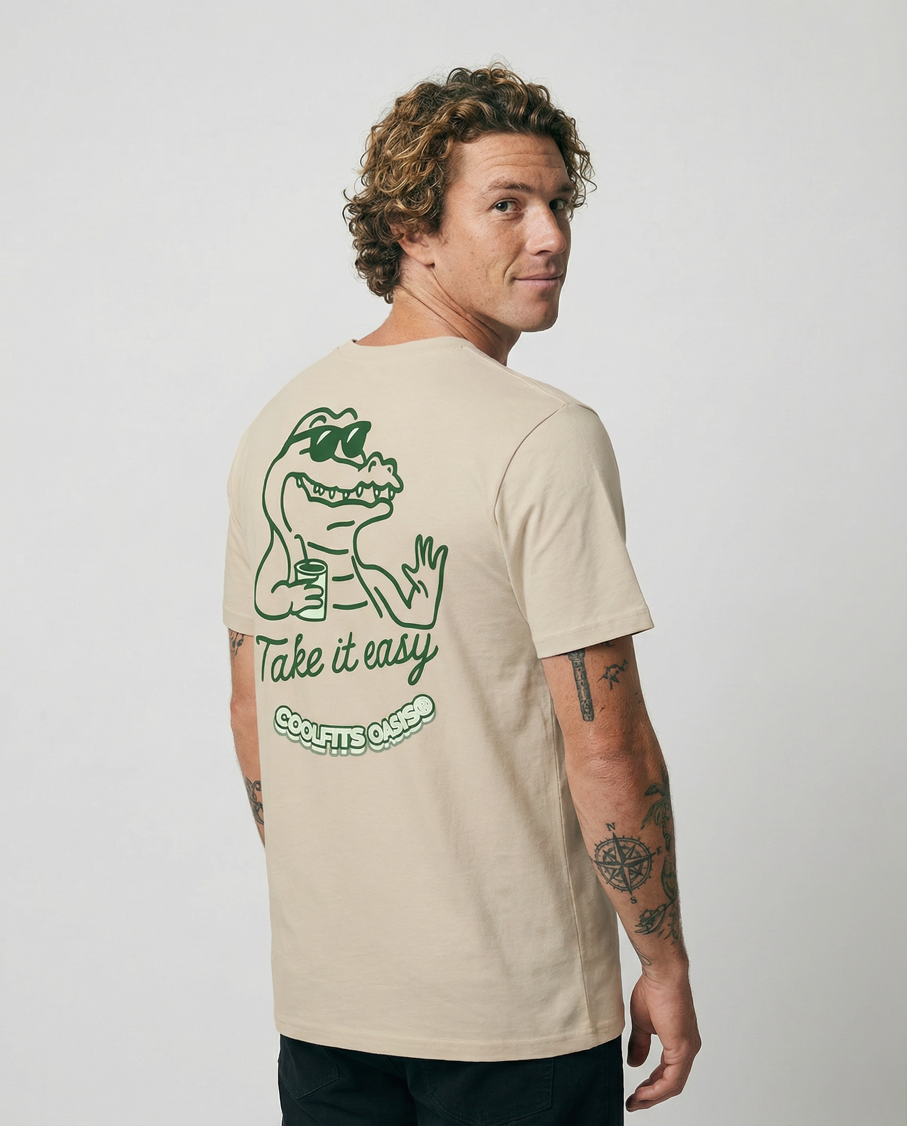 SEE YOU LATER ALLIGATOR - TAKE IT EASY - Unisex organic cotton t-shirt - desert dust