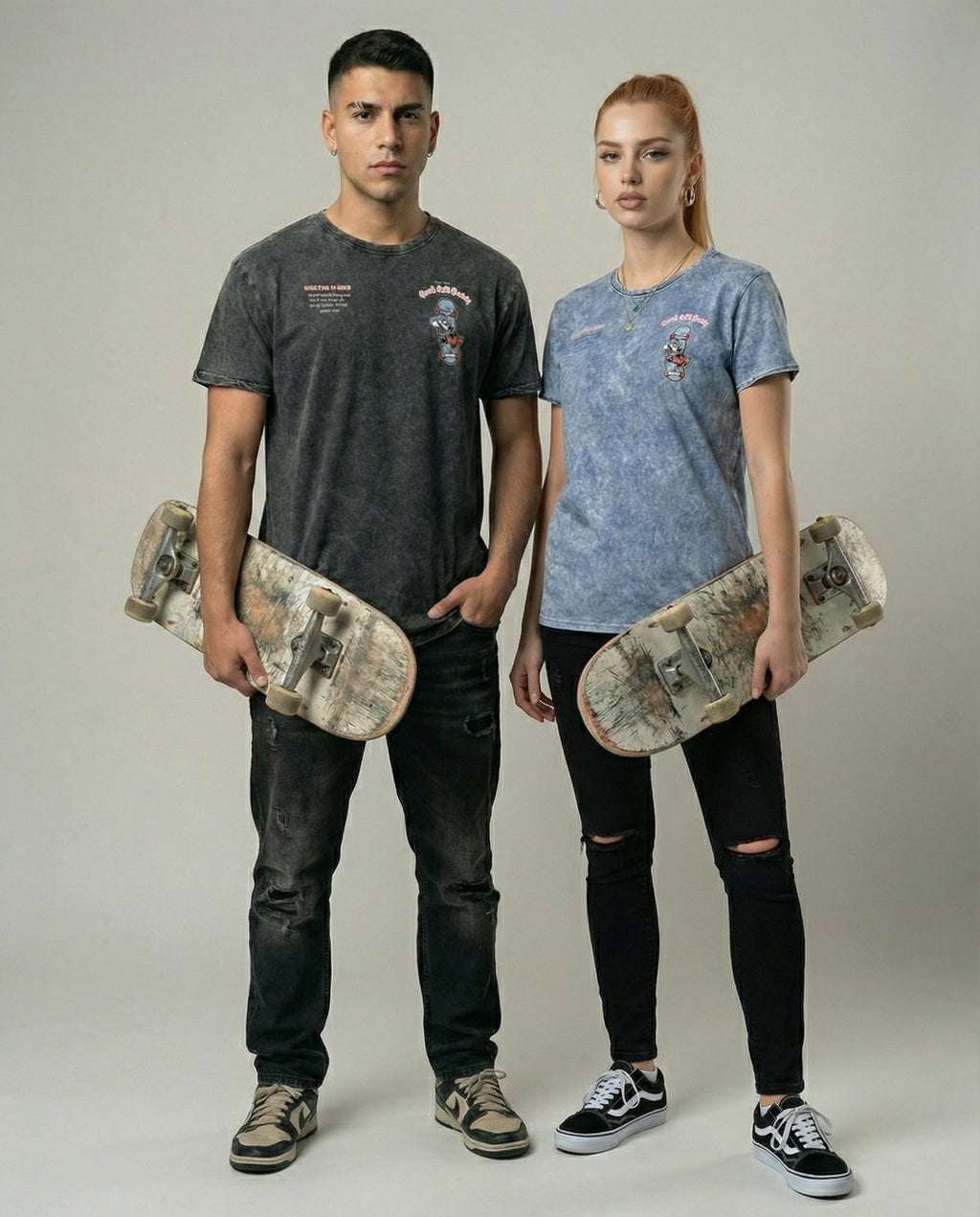 CRASH CULT SOCIETY  skate tee - Vintage Streetwear for Skaters & Surfers- Denim T-Shirt - Denim black