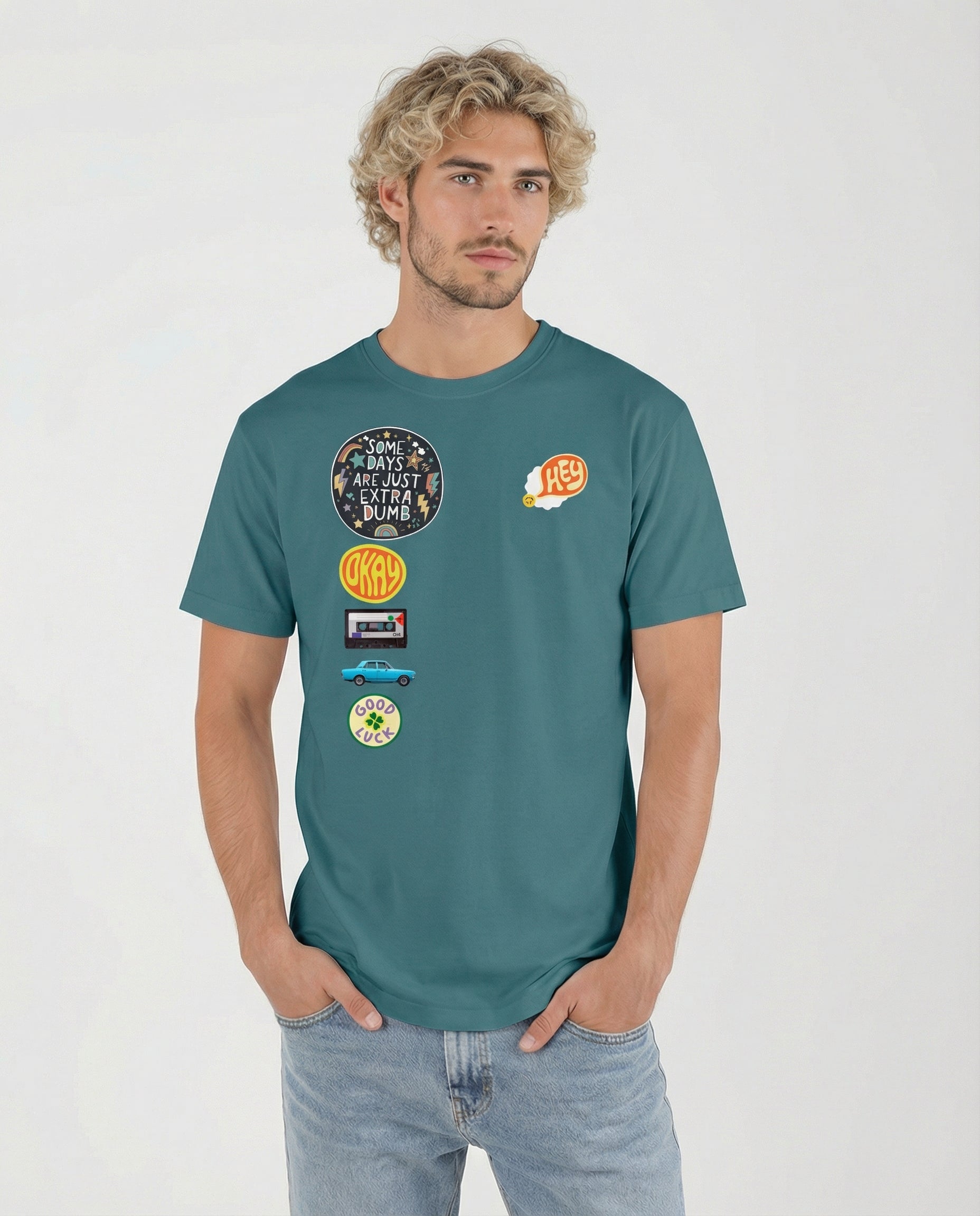 ALGUNOS DÍAS SON SIMPLEMENTE EXTRA TONTOS - Camiseta unisex de algodón orgánico - green stargazer