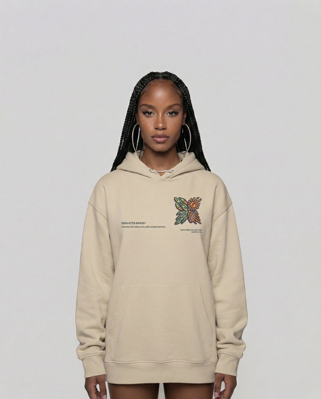 SURFER TRIBAL NATIVE - Unisex Essential Eco Hoodie- Desert Dust