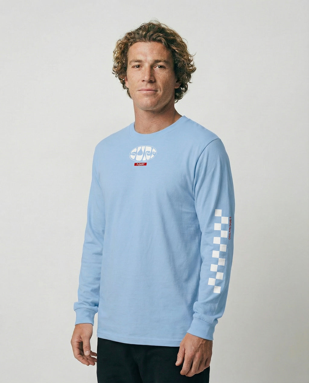 ¡SURF POR FAVOR! - Camisa de manga larga unisex - Azul claro