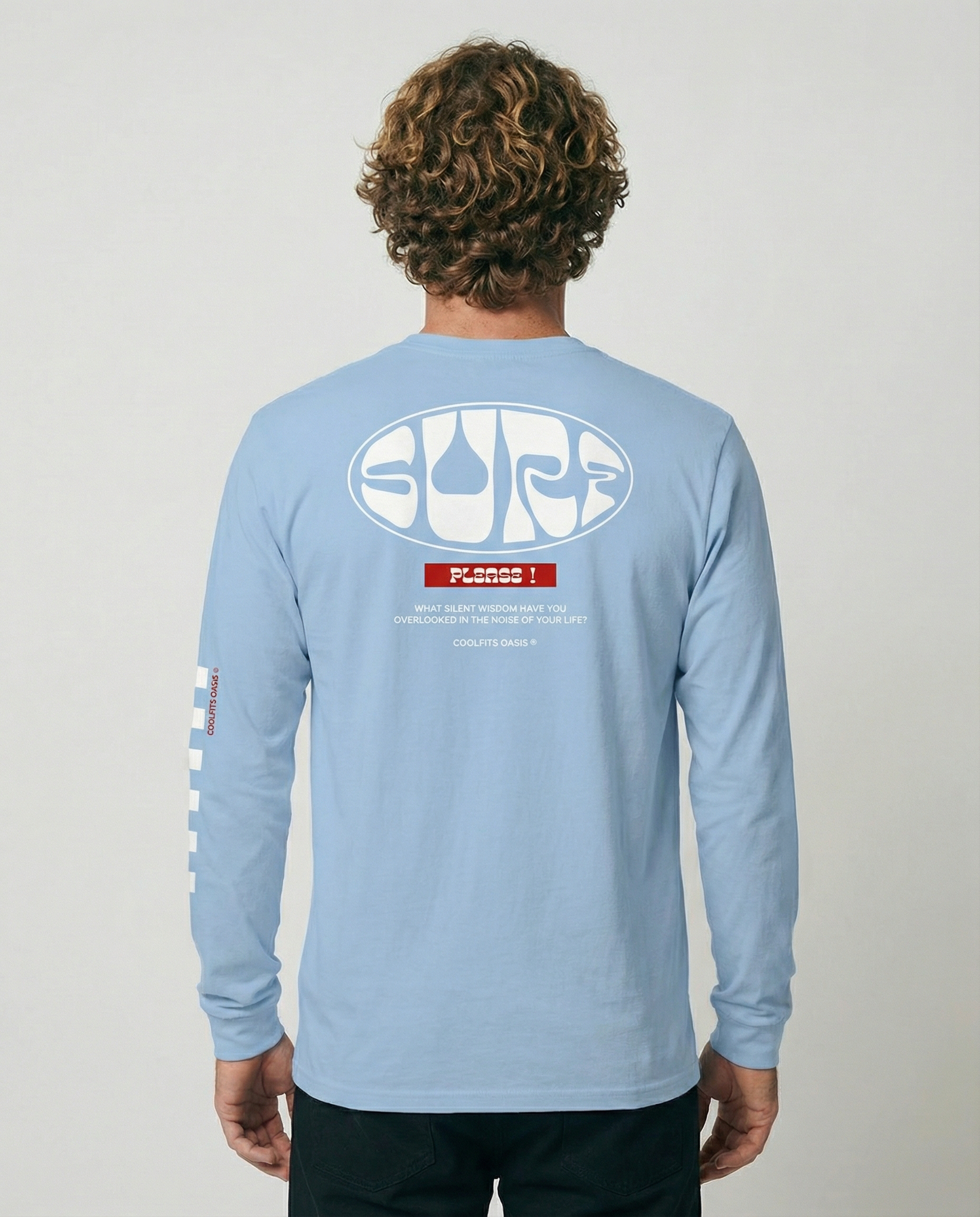 ¡SURF POR FAVOR! - Camisa de manga larga unisex - Azul claro