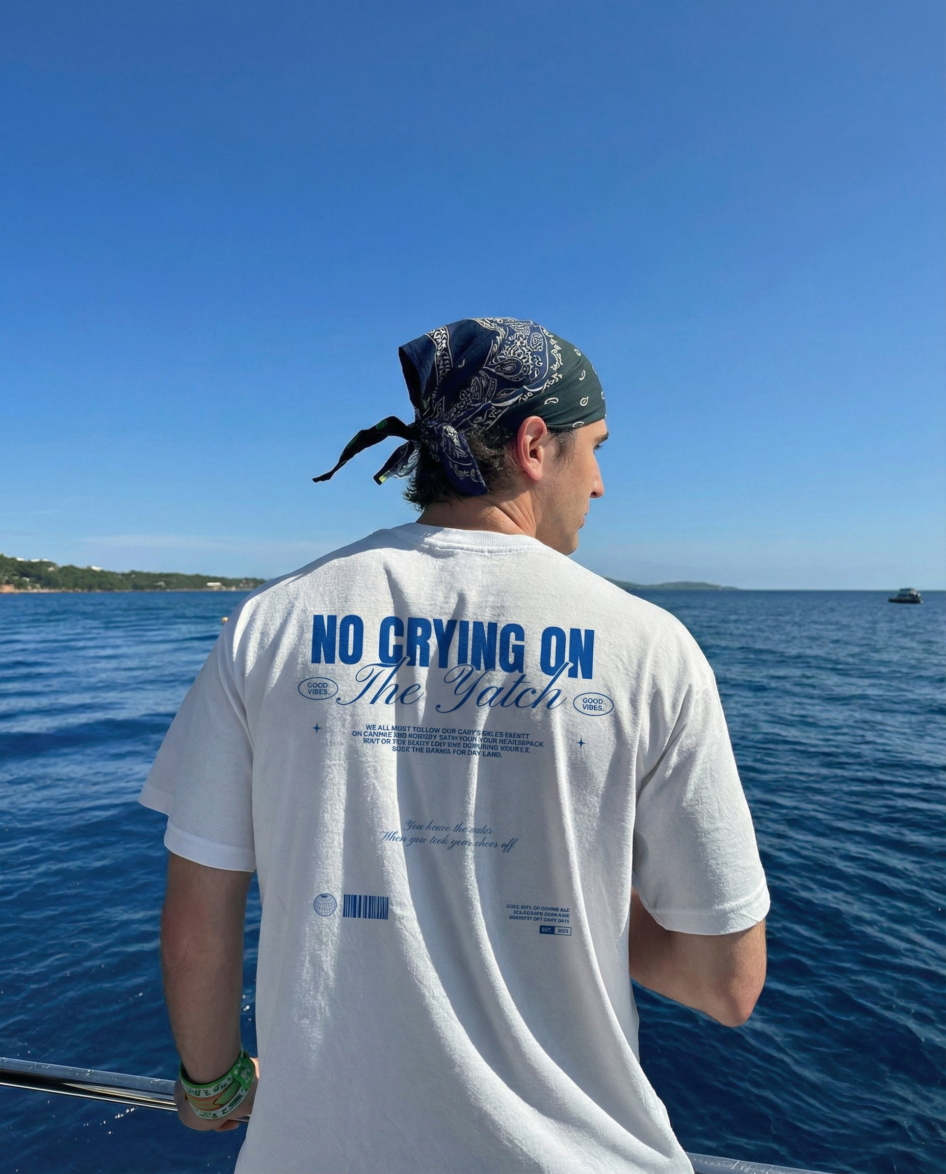 NO LLORAR EN EL YATE - Camiseta unisex de algodón orgánico - blanca