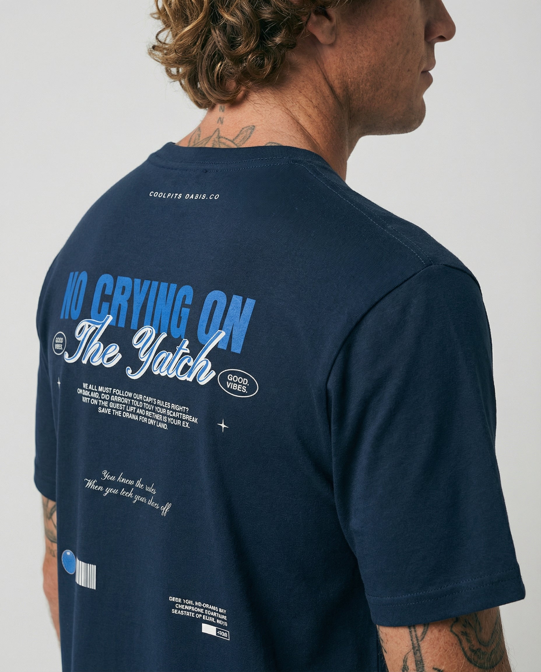 NO LLORAR EN EL YATE - Camiseta unisex de algodón orgánico - azul marino