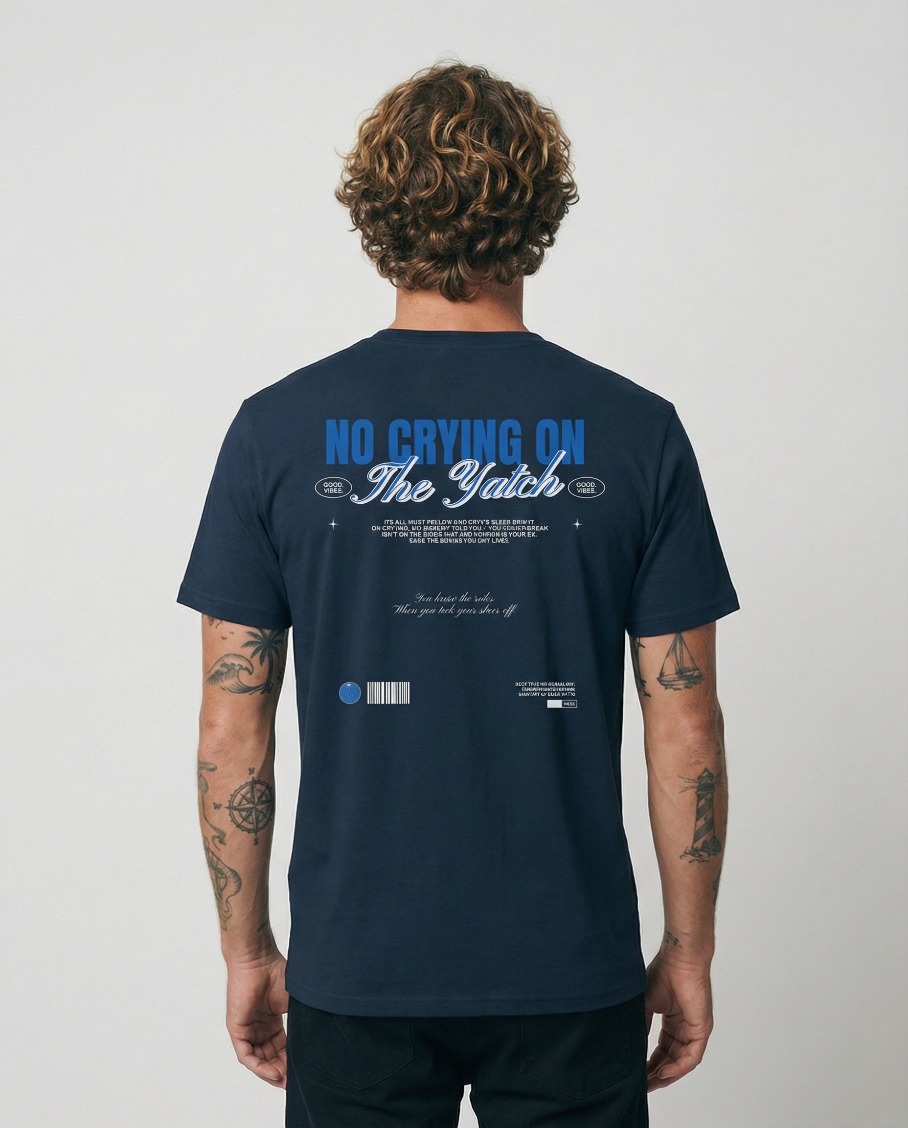 NO LLORAR EN EL YATE - Camiseta unisex de algodón orgánico - azul marino