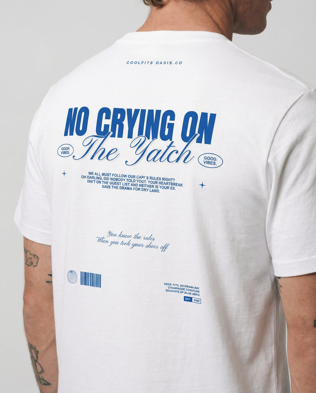 NO LLORAR EN EL YATE - Camiseta unisex de algodón orgánico - blanca