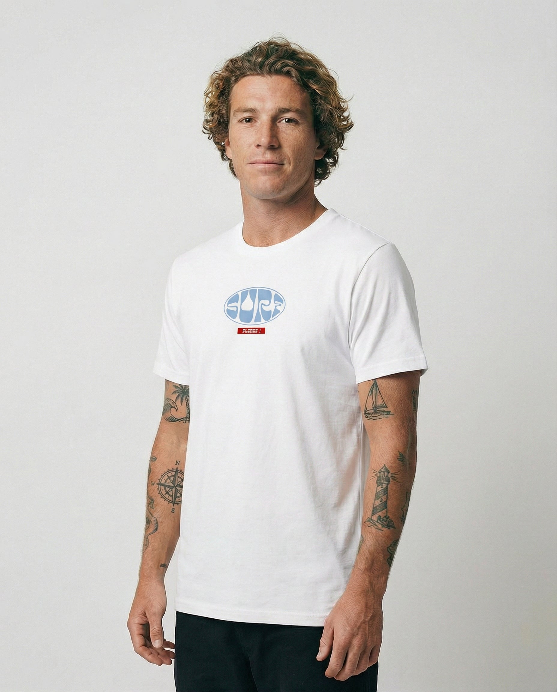 ¡SURF POR FAVOR! - Camiseta unisex de algodón orgánico - blanca