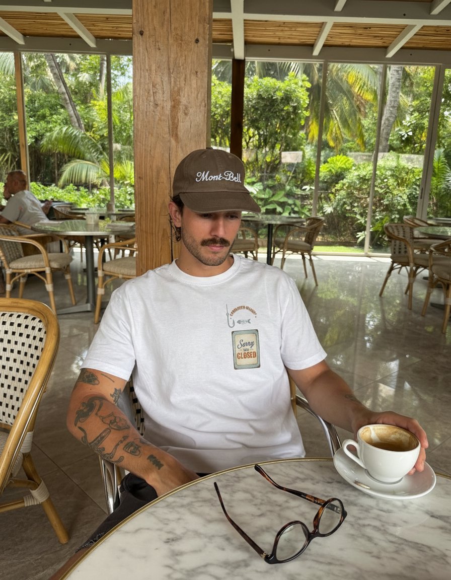 THE KITCHEN IS CLOSED - Fisher Unisex Organic Cotton T-shirt - White