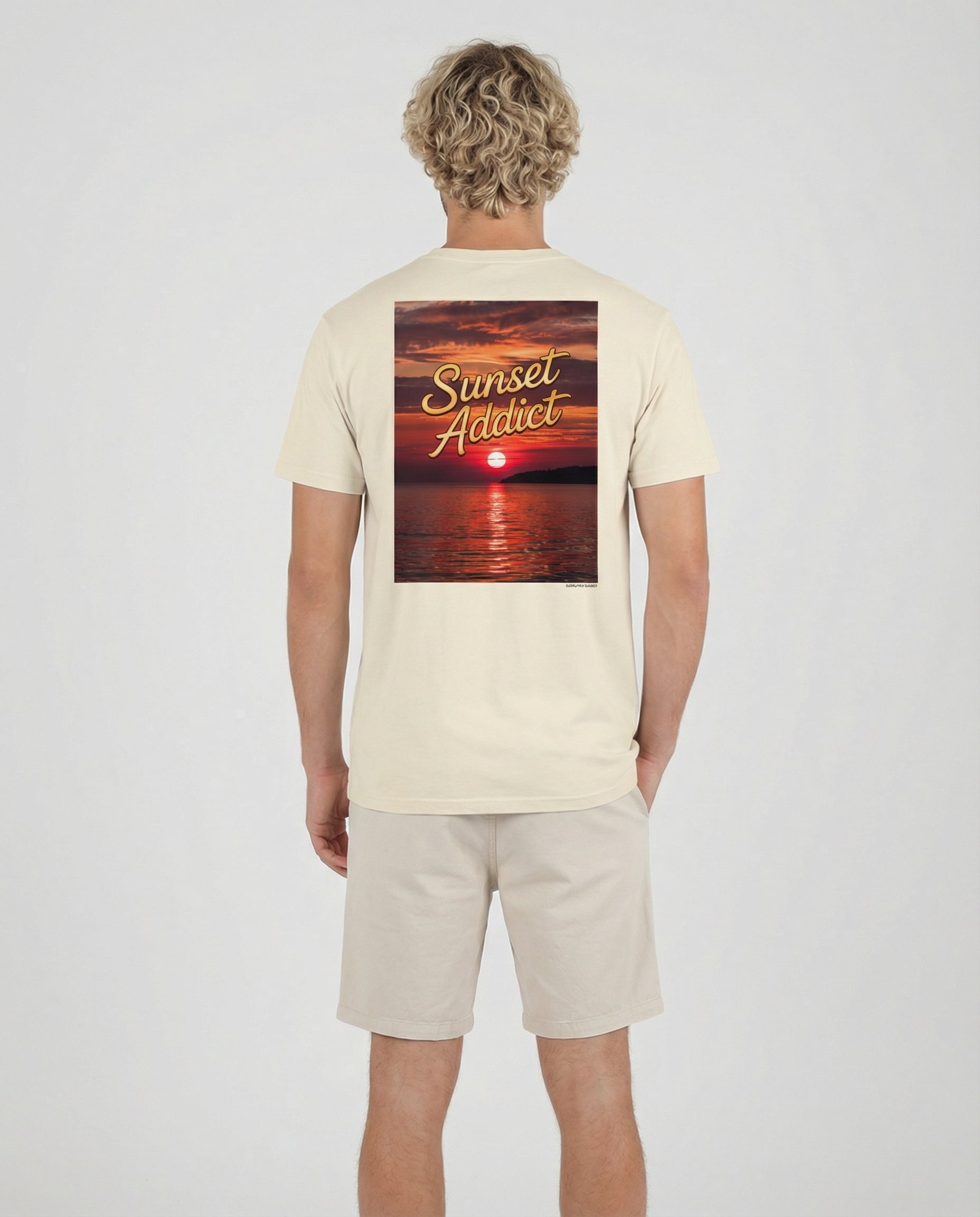 SUNSET ADDICT - Camiseta unisex bordada de peso pesado
