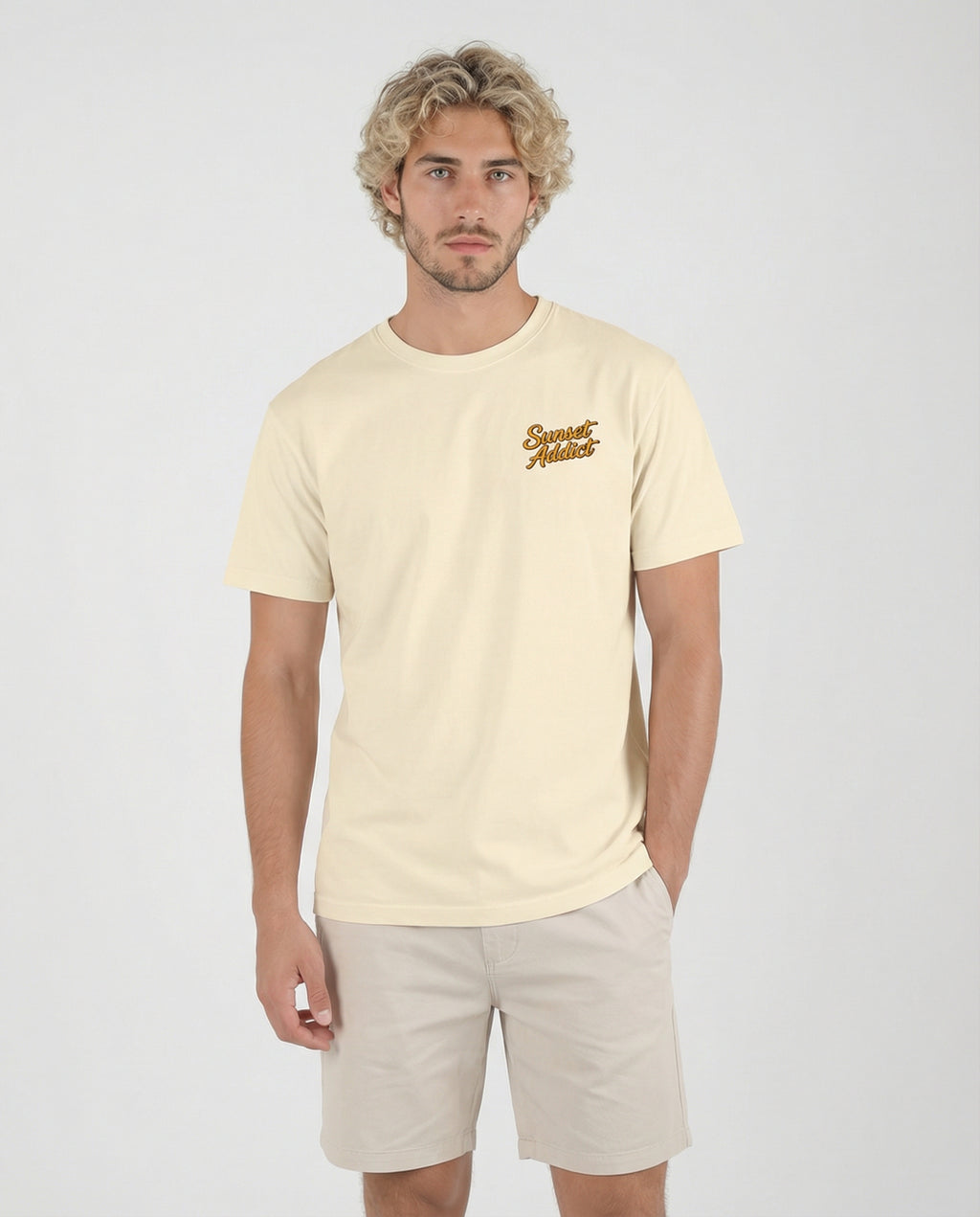 SUNSET ADDICT - Camiseta unisex bordada de peso pesado