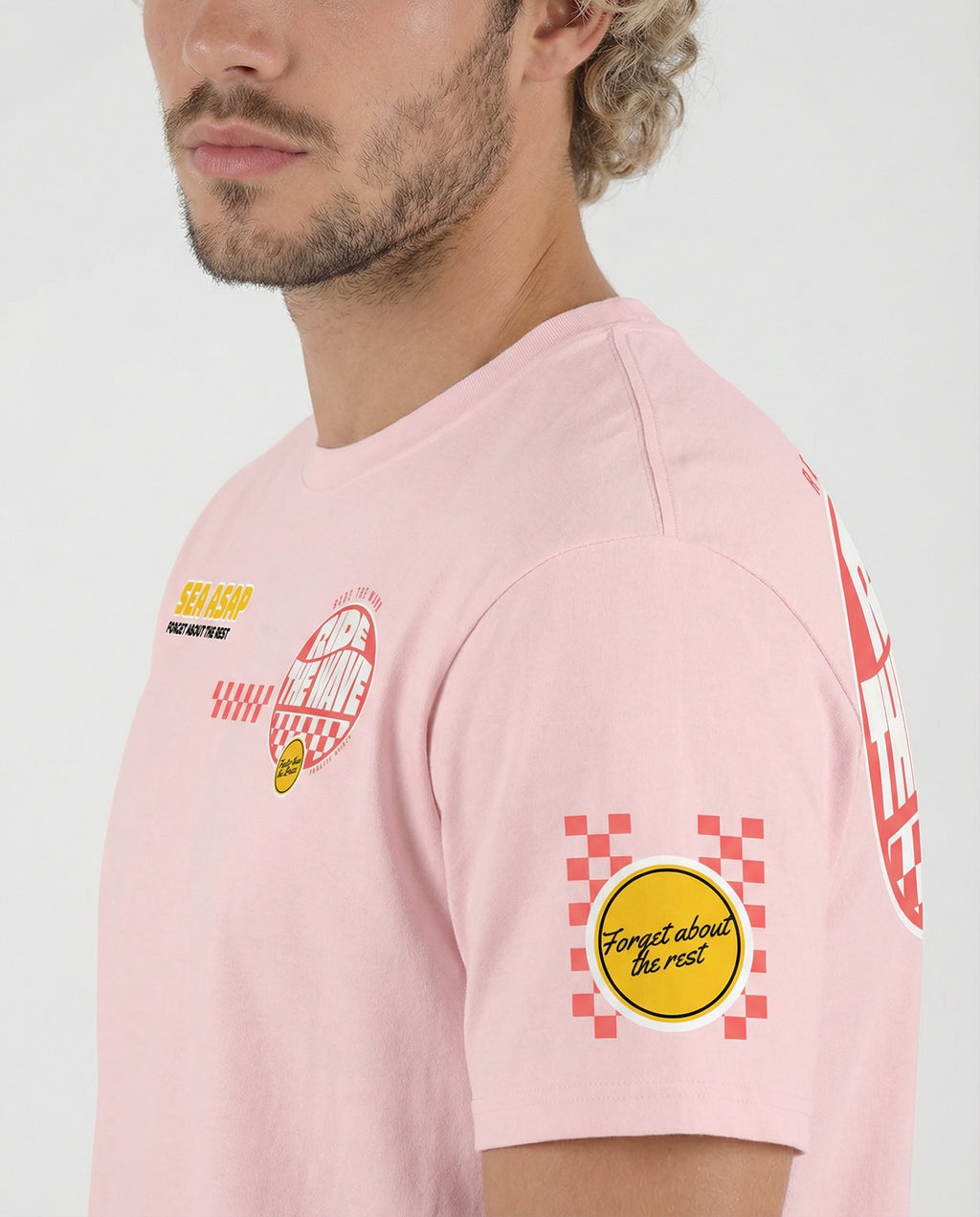 RIDE THE WAVE - Unisex Organic Cotton T-shirt -  Cotton Pink