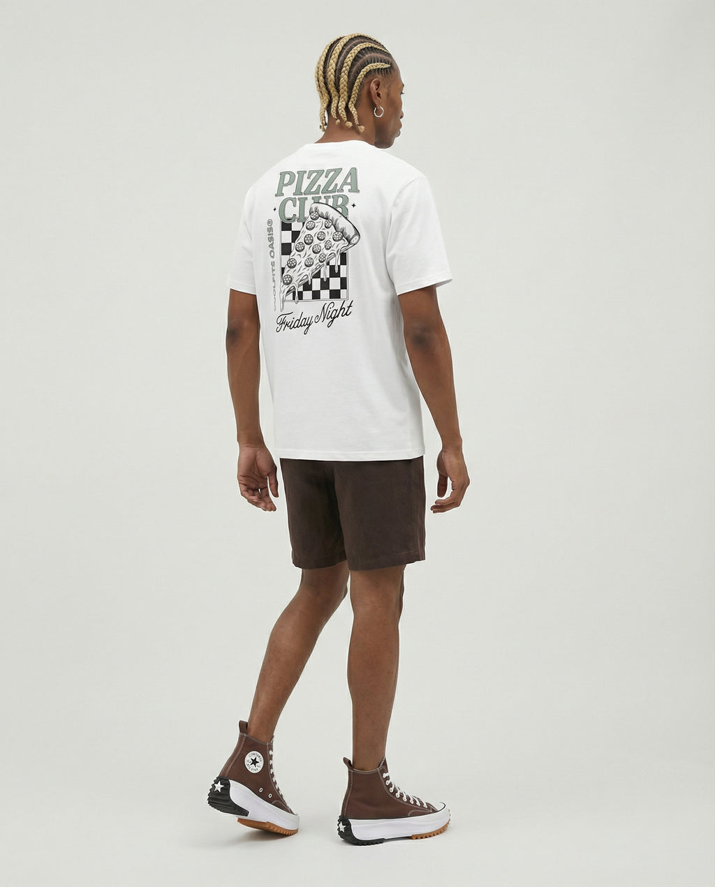 FRIDAY NIGHT PIZZA CLUB - Camiseta unisex de algodón orgánico. Blanca