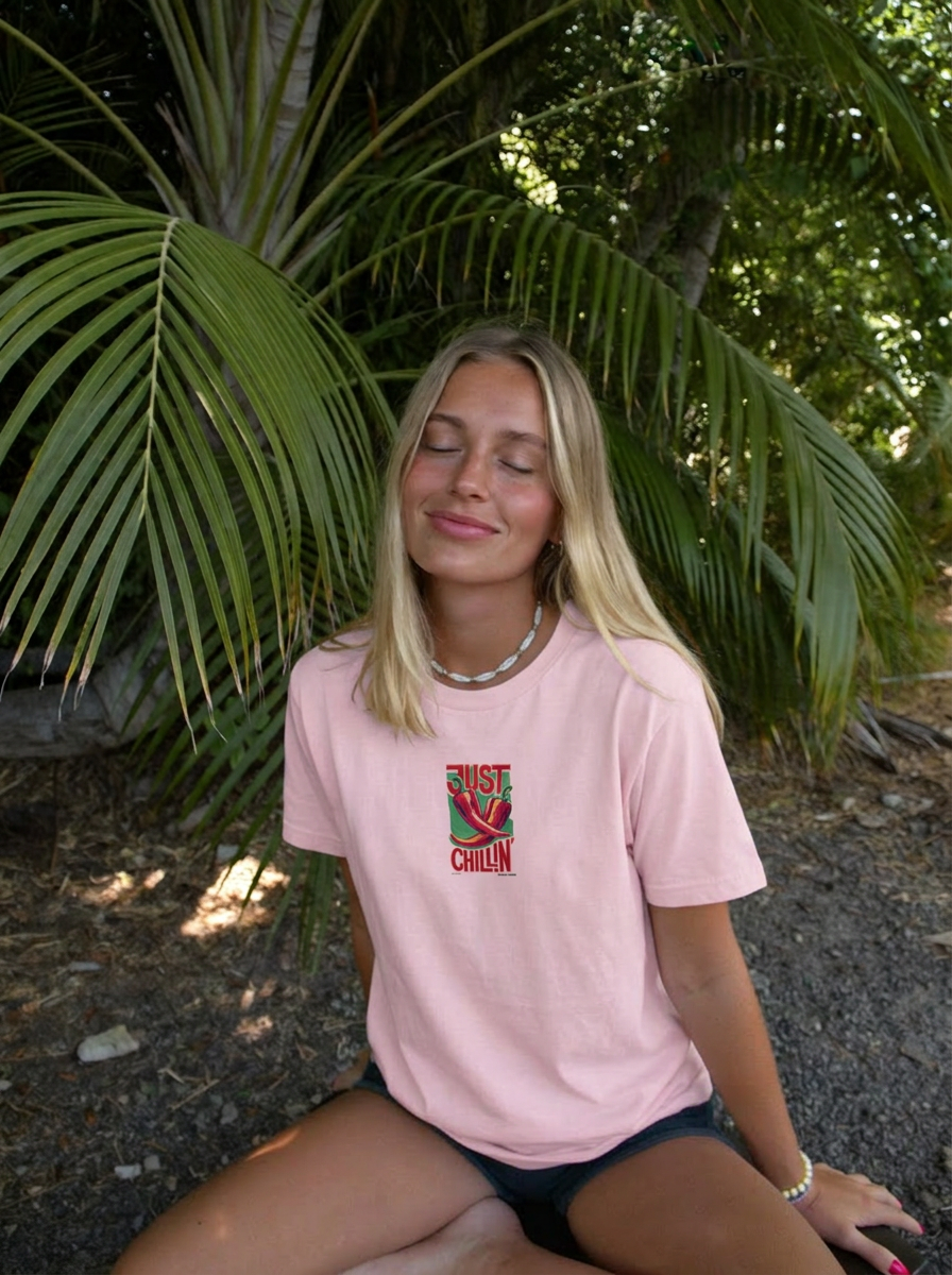 JUST CHILLIN´- Unisex Organic Cotton Summer T-shirt - White