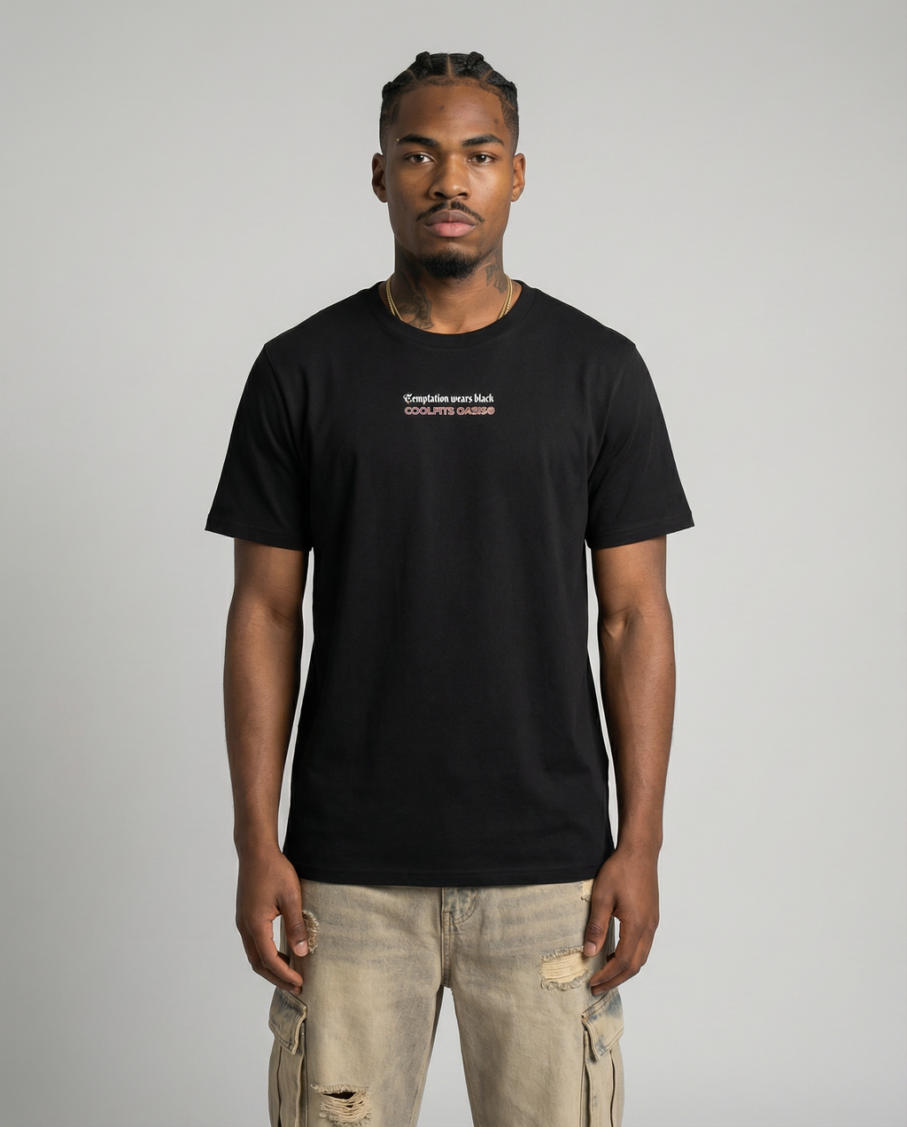 CHEETAH EN EL CLUB - TEMPTATION WEARS BLACK - Camiseta unisex de algodón orgánico - Negra