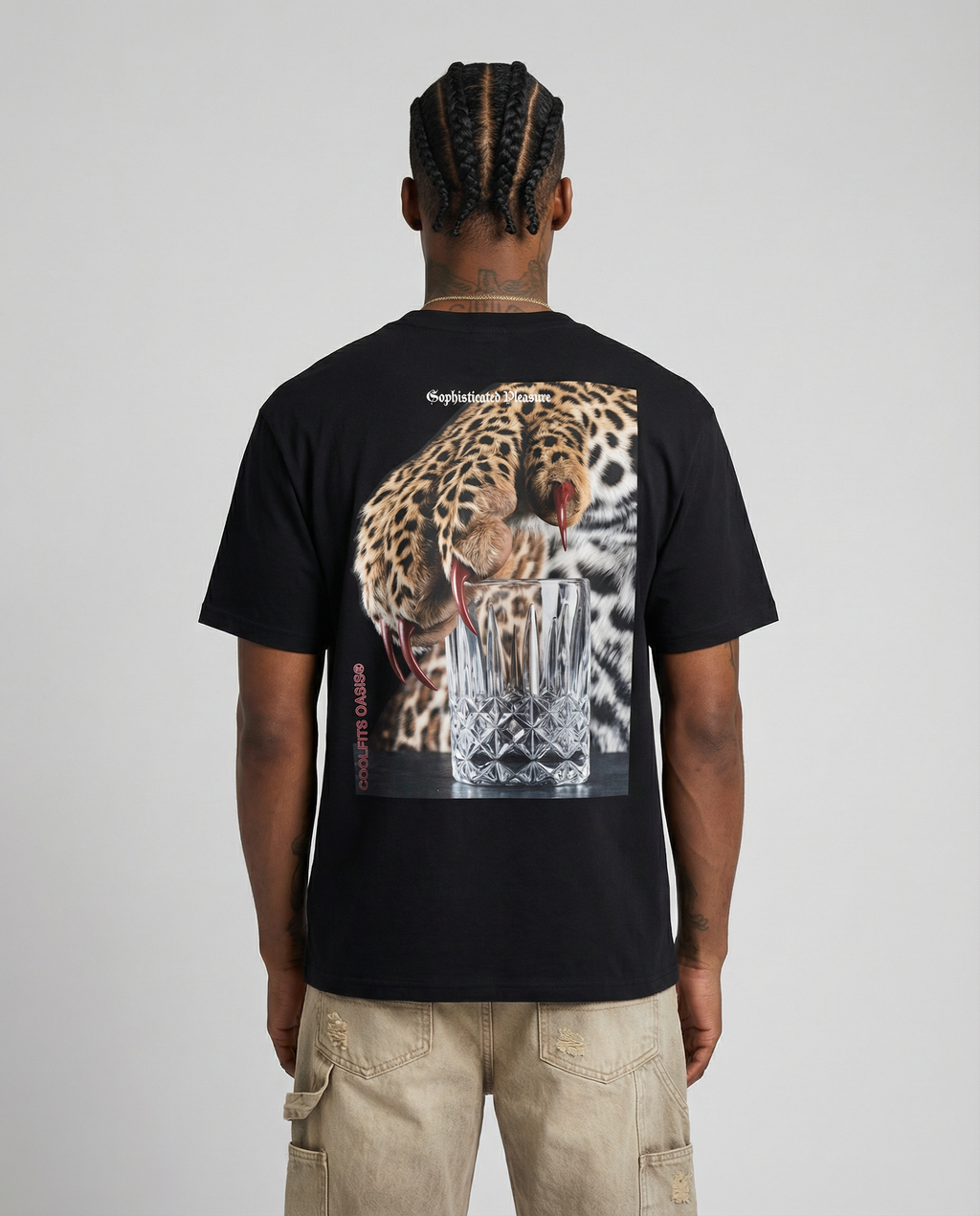 CHEETAH EN EL CLUB - TEMPTATION WEARS BLACK - Camiseta unisex de algodón orgánico - Negra