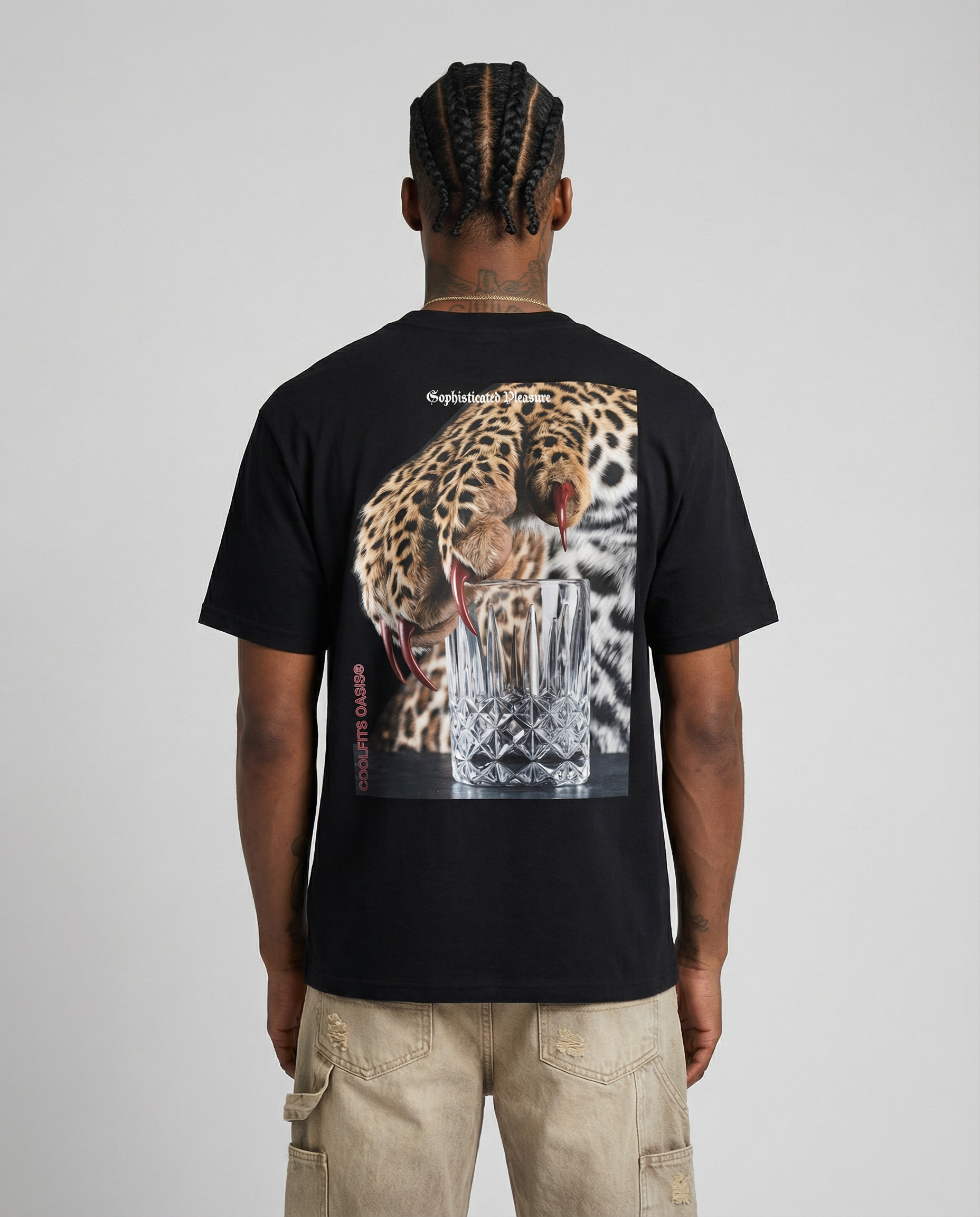 CHEETAH EN EL CLUB - TEMPTATION WEARS BLACK - Camiseta unisex de algodón orgánico - Negra