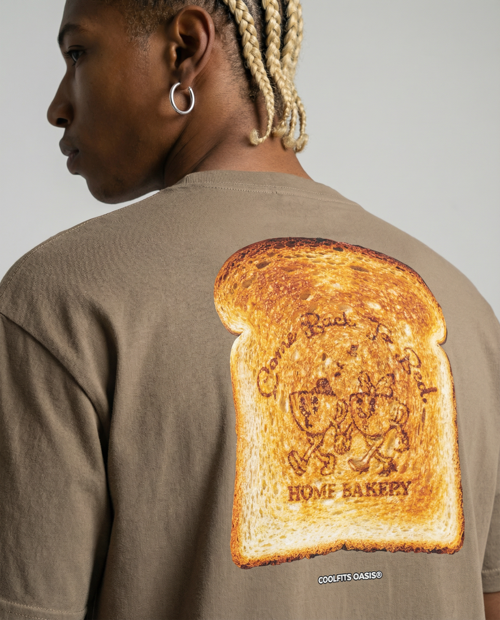 Unisex Sand Embroidered Tee | B&B Toast Graphic Streetwear