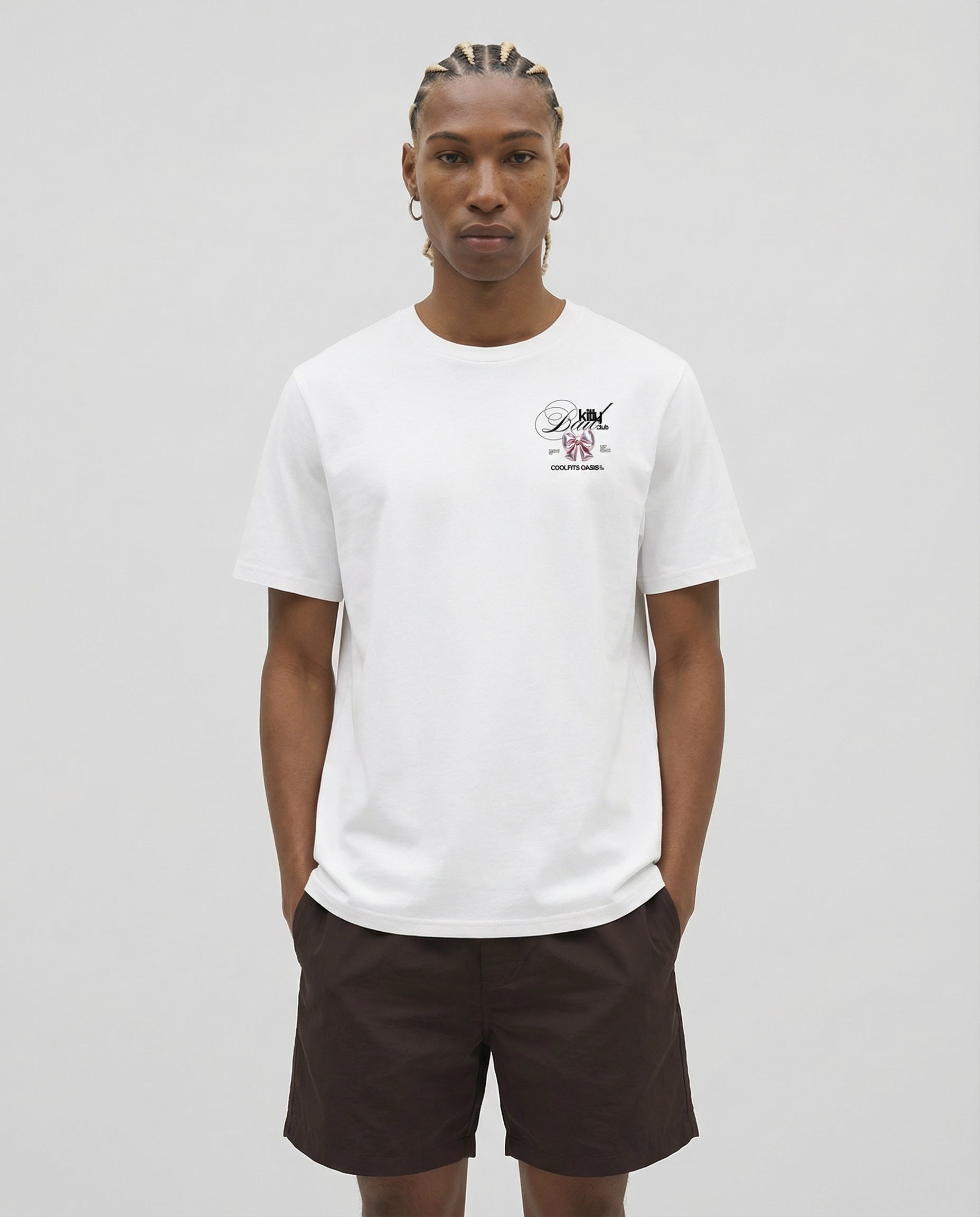 BAD KITTY CLUB - Camiseta unisex de algodón orgánico - blanca