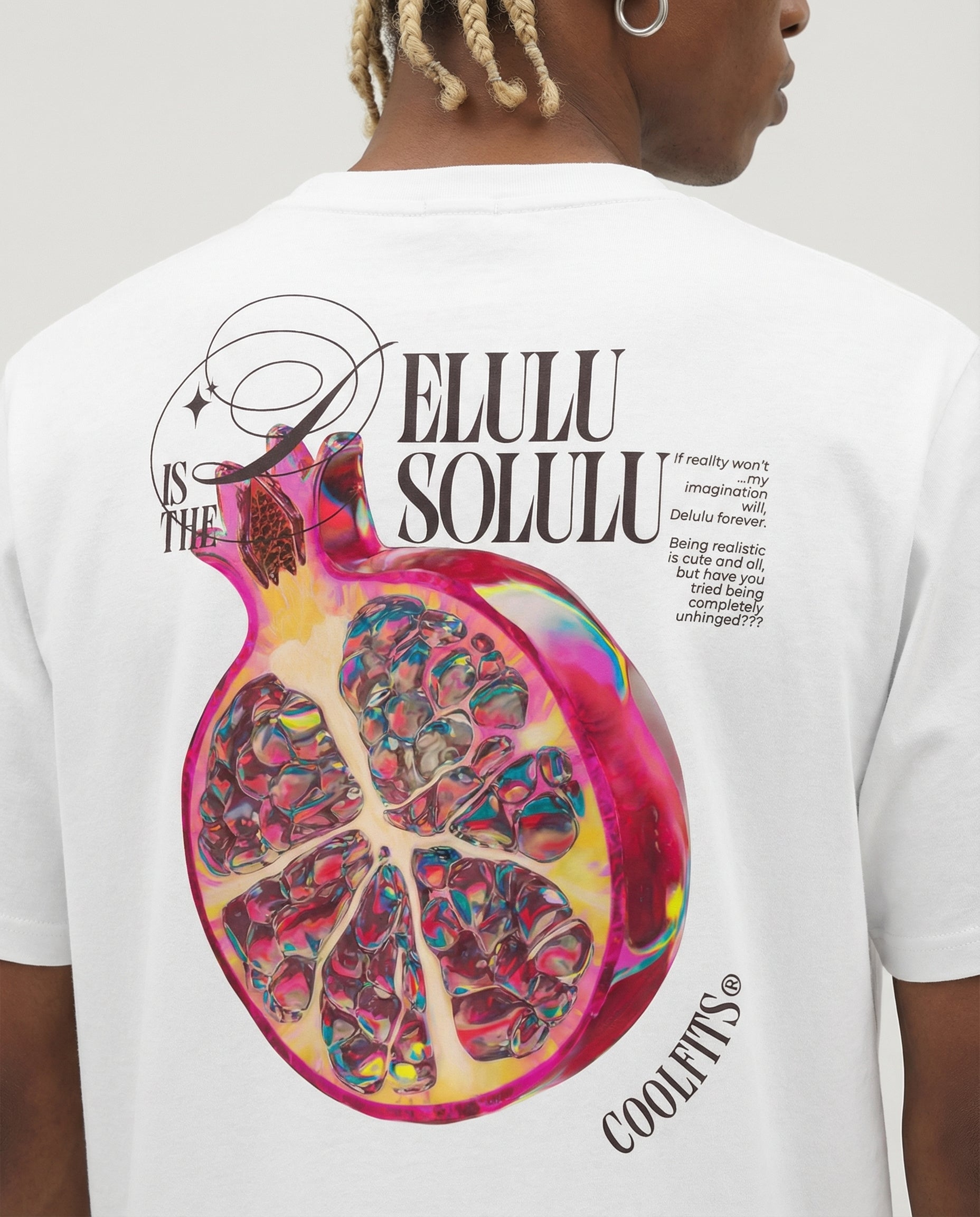 DELULU IS THE SOLULU, GRANADA DE VIDRIO - Camiseta unisex de algodón orgánico - blanca