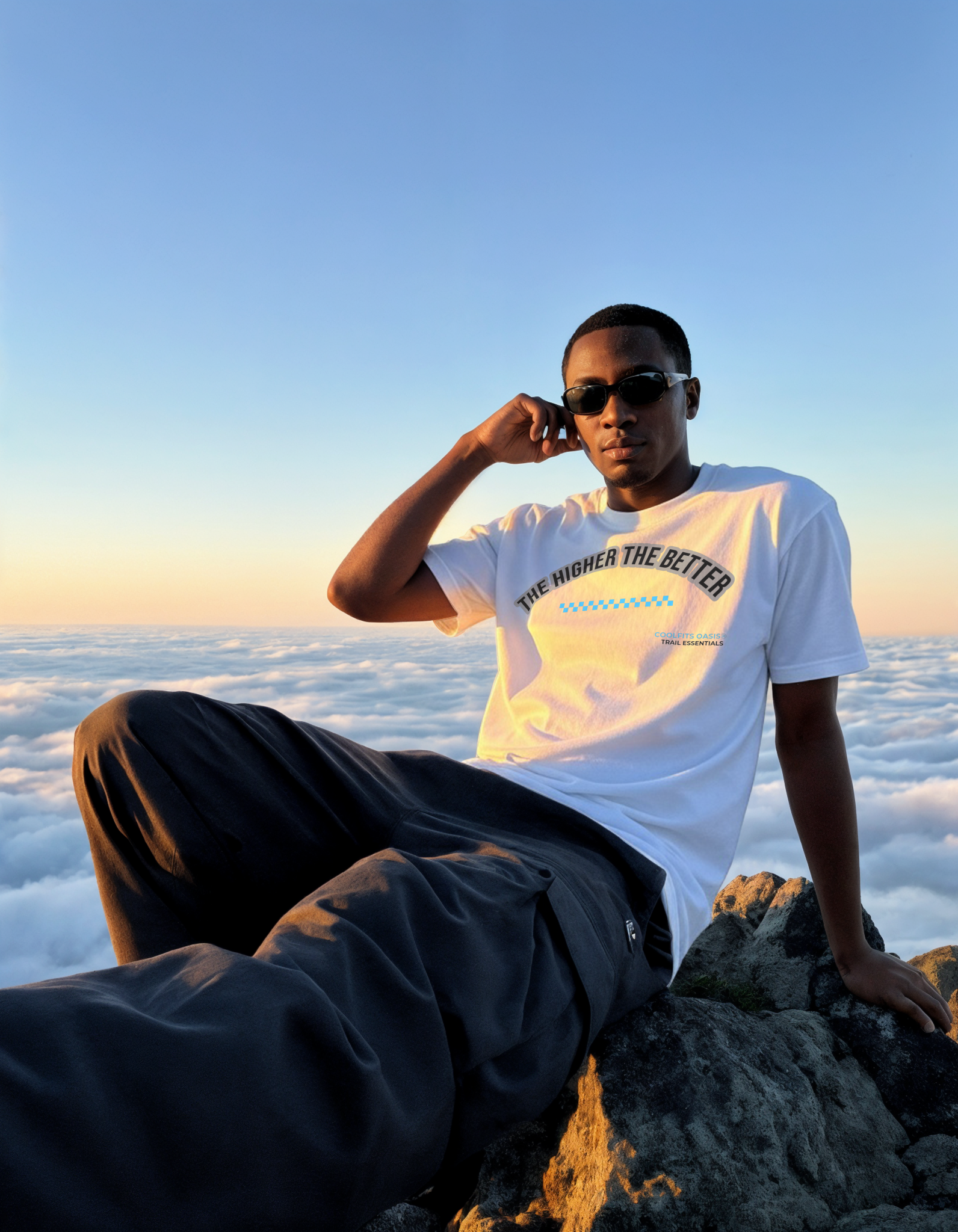 THE HIGHER THE BETTER - Unisex organic cotton t-shirt -  white