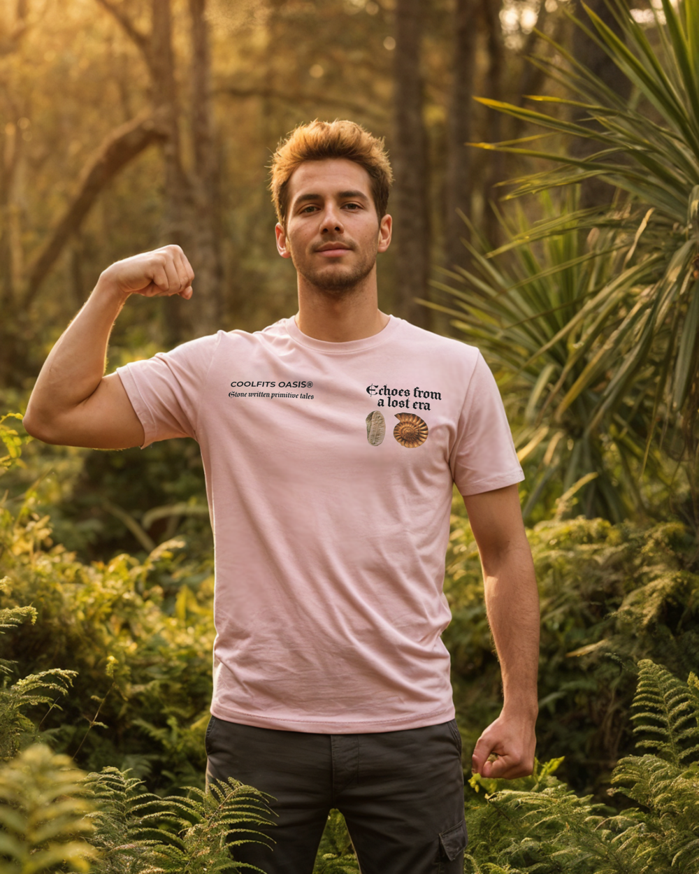 ECHOES FROM A LOST ERA - Unisex organic cotton t-shirt- cotton pink