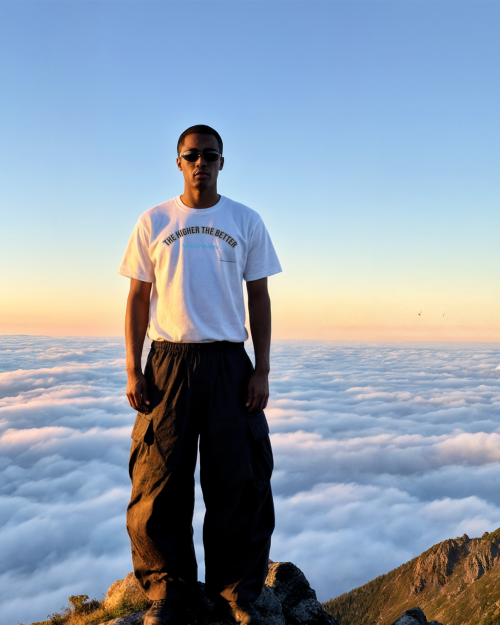 THE HIGHER THE BETTER - Unisex organic cotton t-shirt -  white