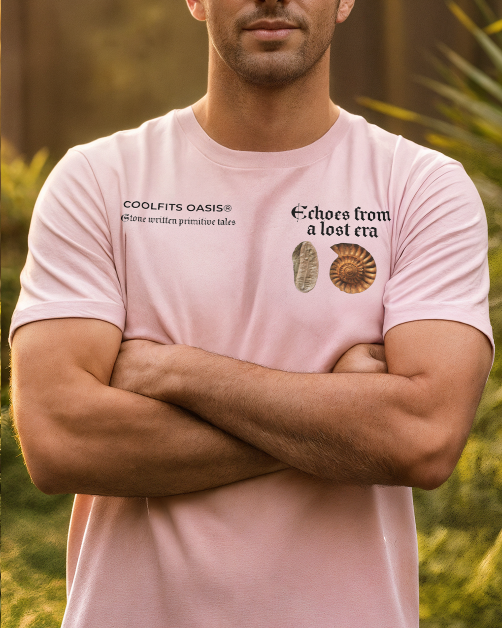 ECHOES FROM A LOST ERA - Unisex organic cotton t-shirt- cotton pink