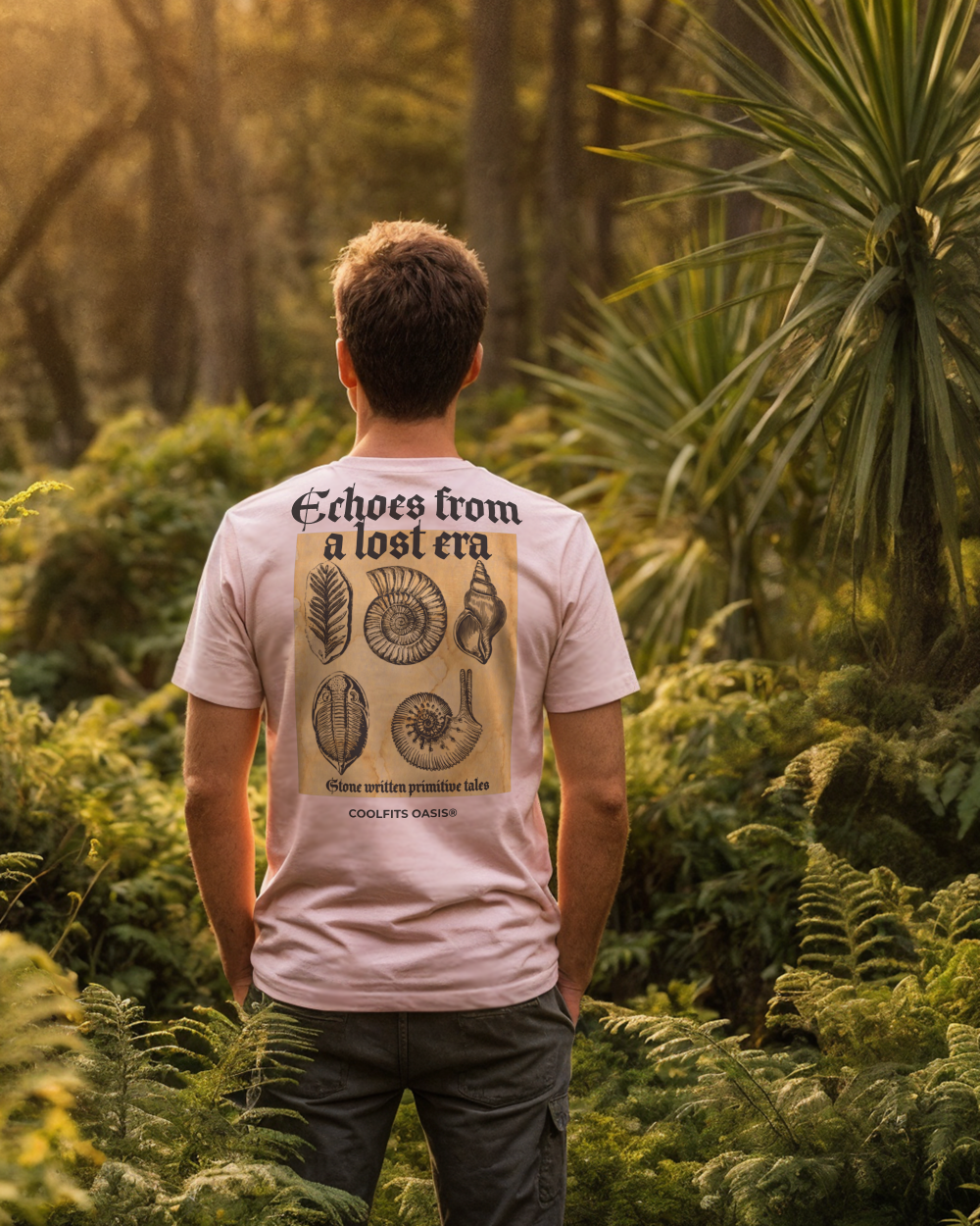 ECHOES FROM A LOST ERA - Unisex organic cotton t-shirt- cotton pink
