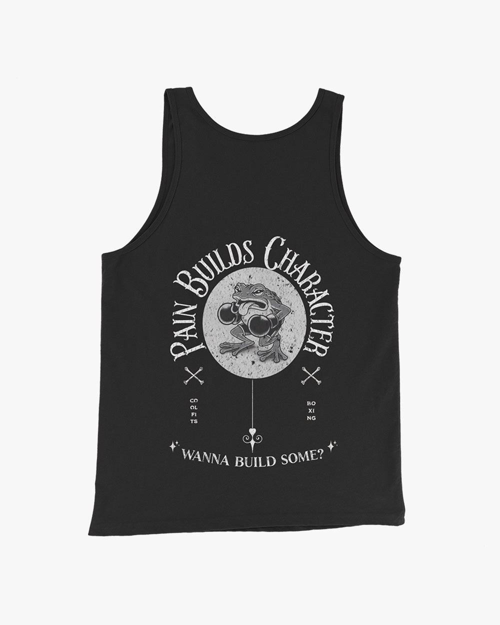 Pain builds character - Distressed Boxing Unisex Tank Top - Black