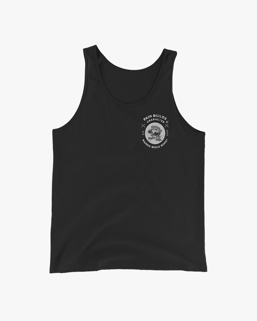 Pain builds character - Distressed Boxing Unisex Tank Top - Black