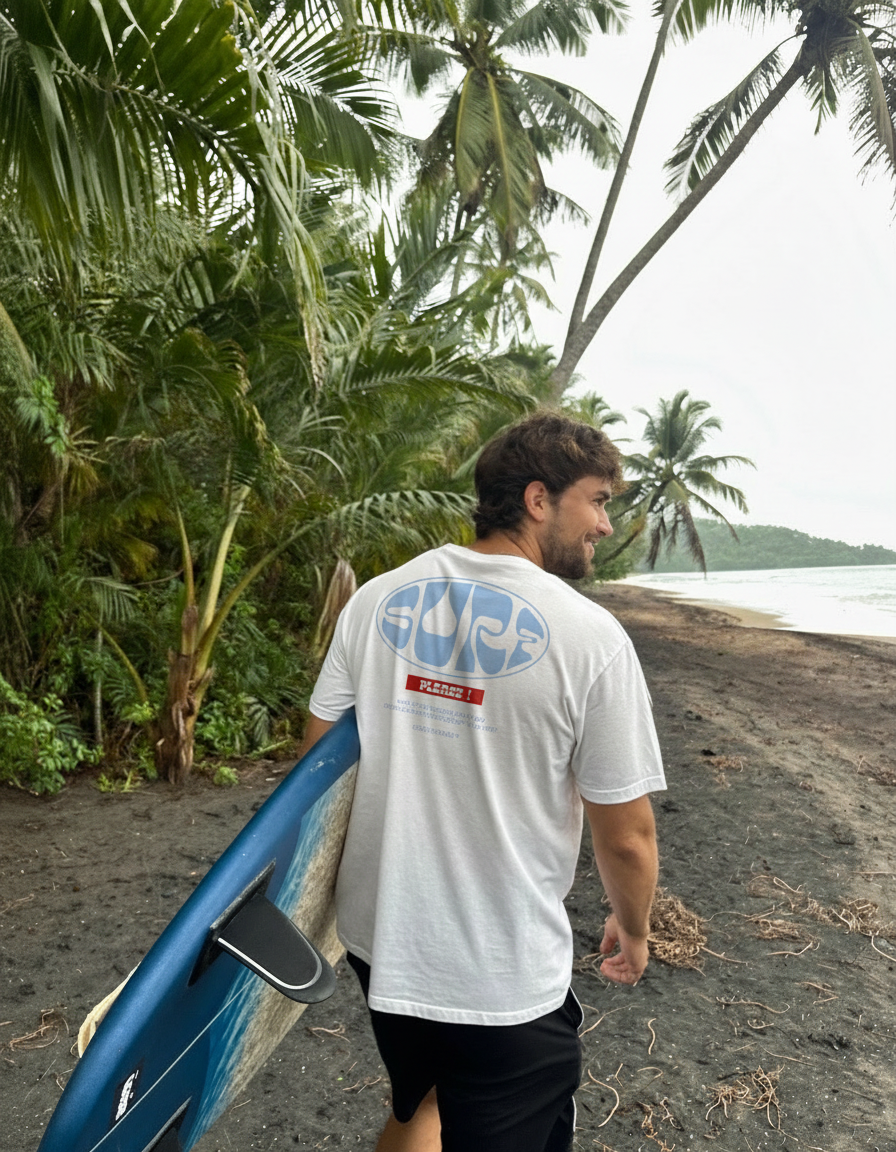 ¡SURF POR FAVOR! - Camiseta unisex de algodón orgánico - blanca