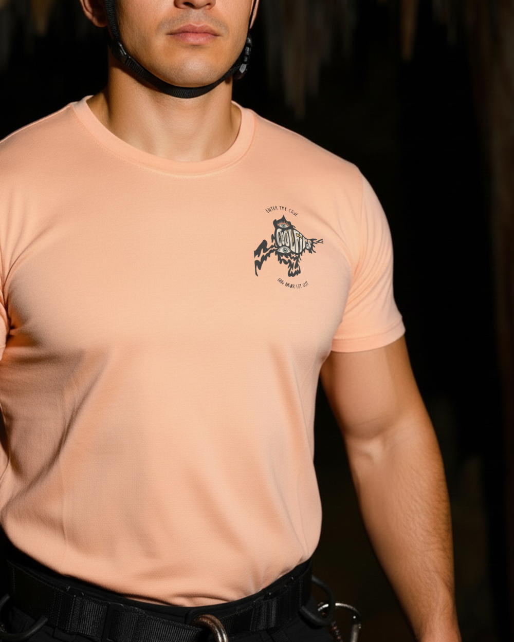 ENTER THE CAVE - Unisex organic cotton t-shirt - peach