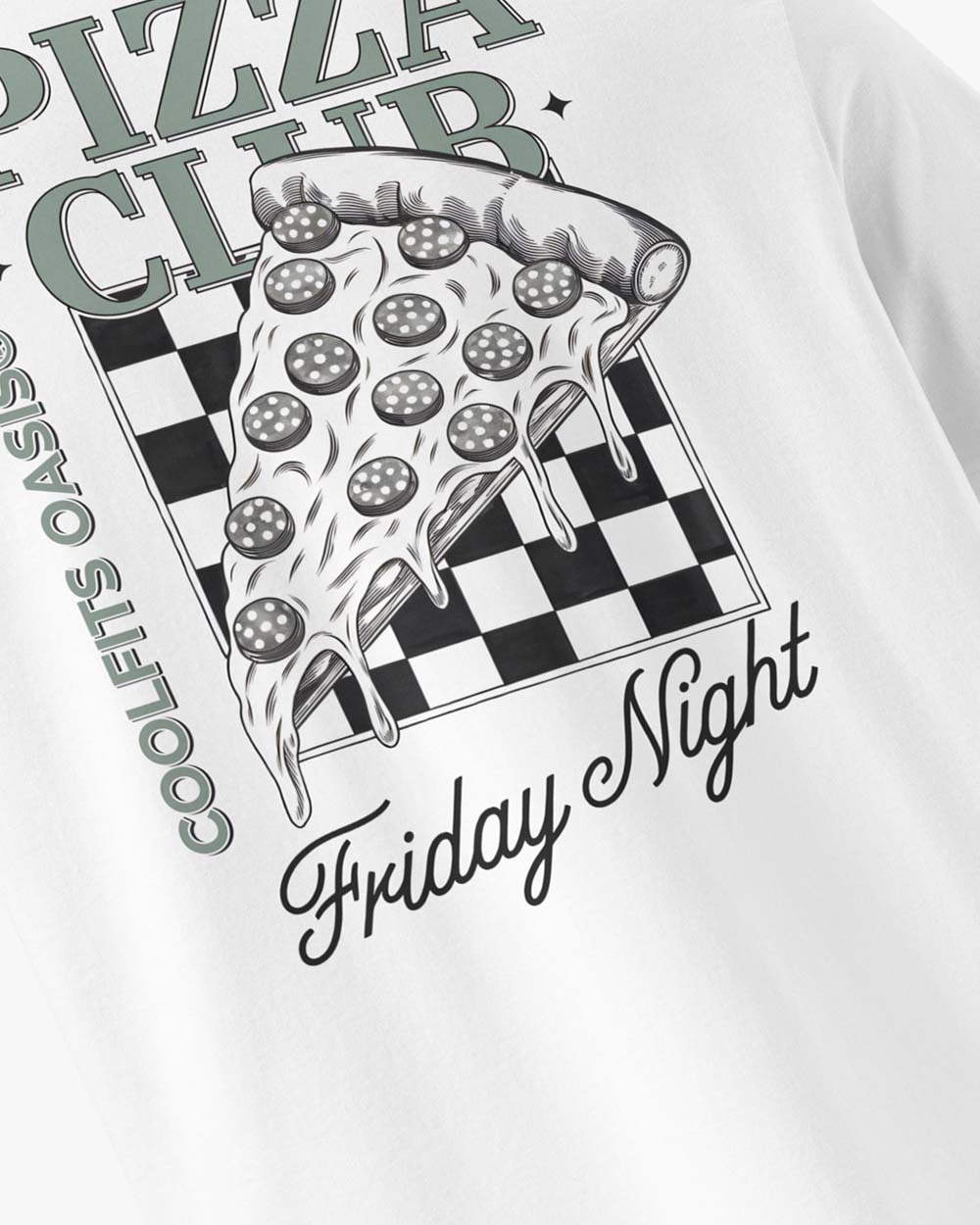 FRIDAY NIGHT PIZZA CLUB - Unisex organic cotton t-shirt. white