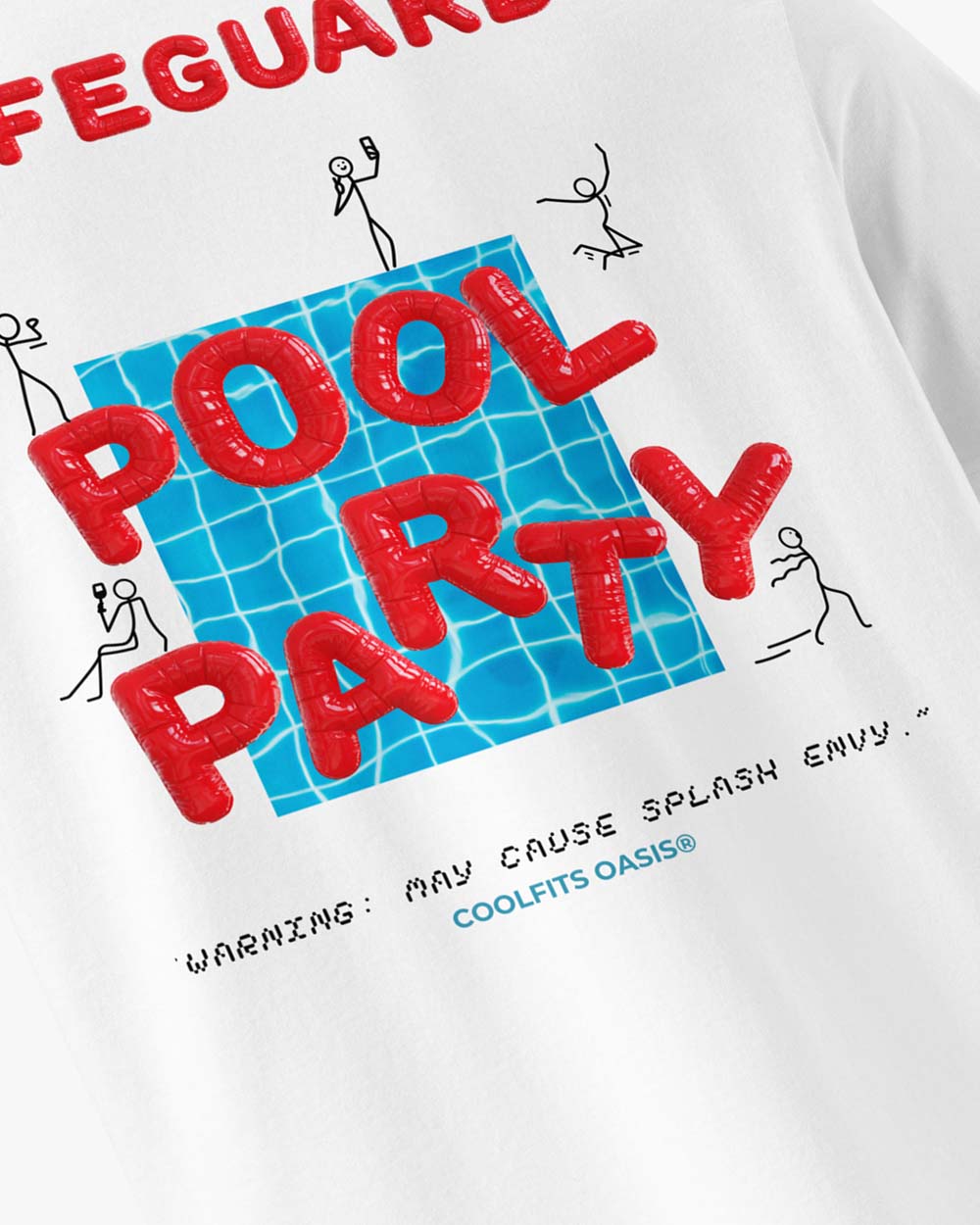LIFEGUARD POOL PARTY - Unisex organic cotton t-shirt - white
