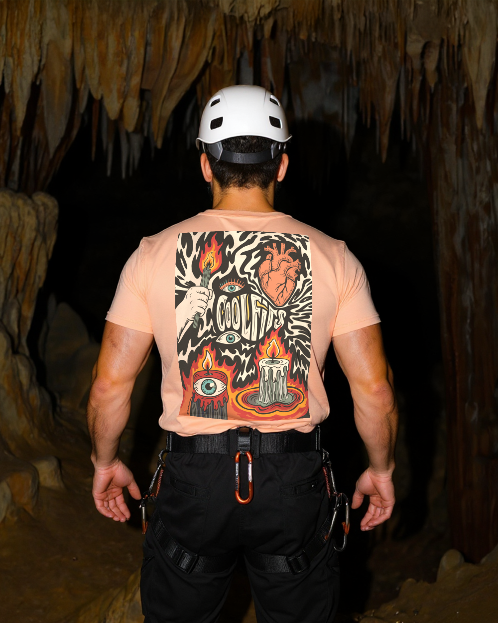 ENTER THE CAVE - Unisex organic cotton t-shirt - peach
