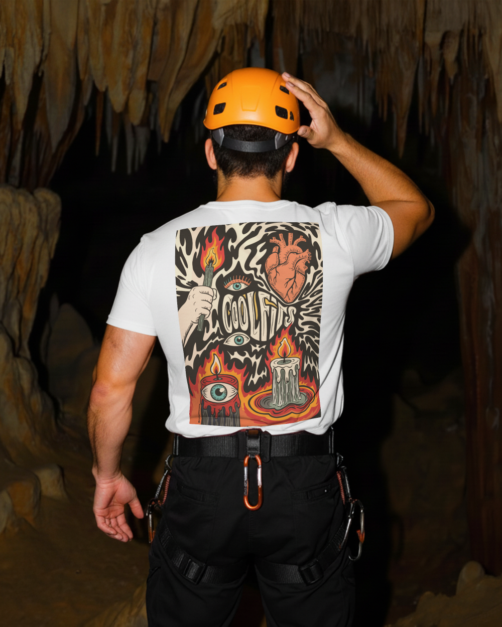 ENTER THE CAVE - Unisex organic cotton t-shirt - peach