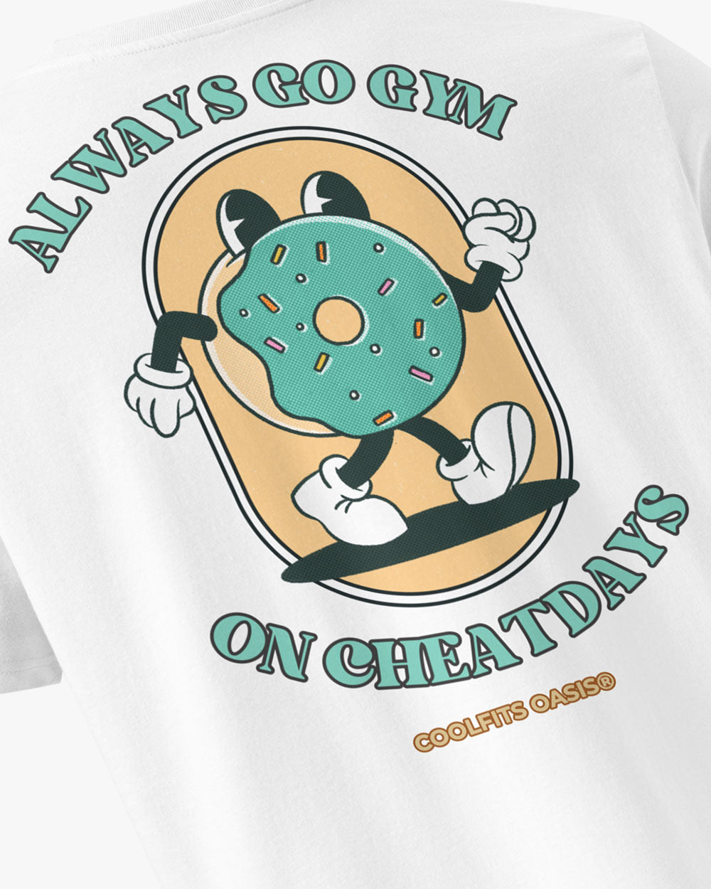 Always go gym on cheat days - DOUGHNUT - Unisex organic cotton t-shirt - White