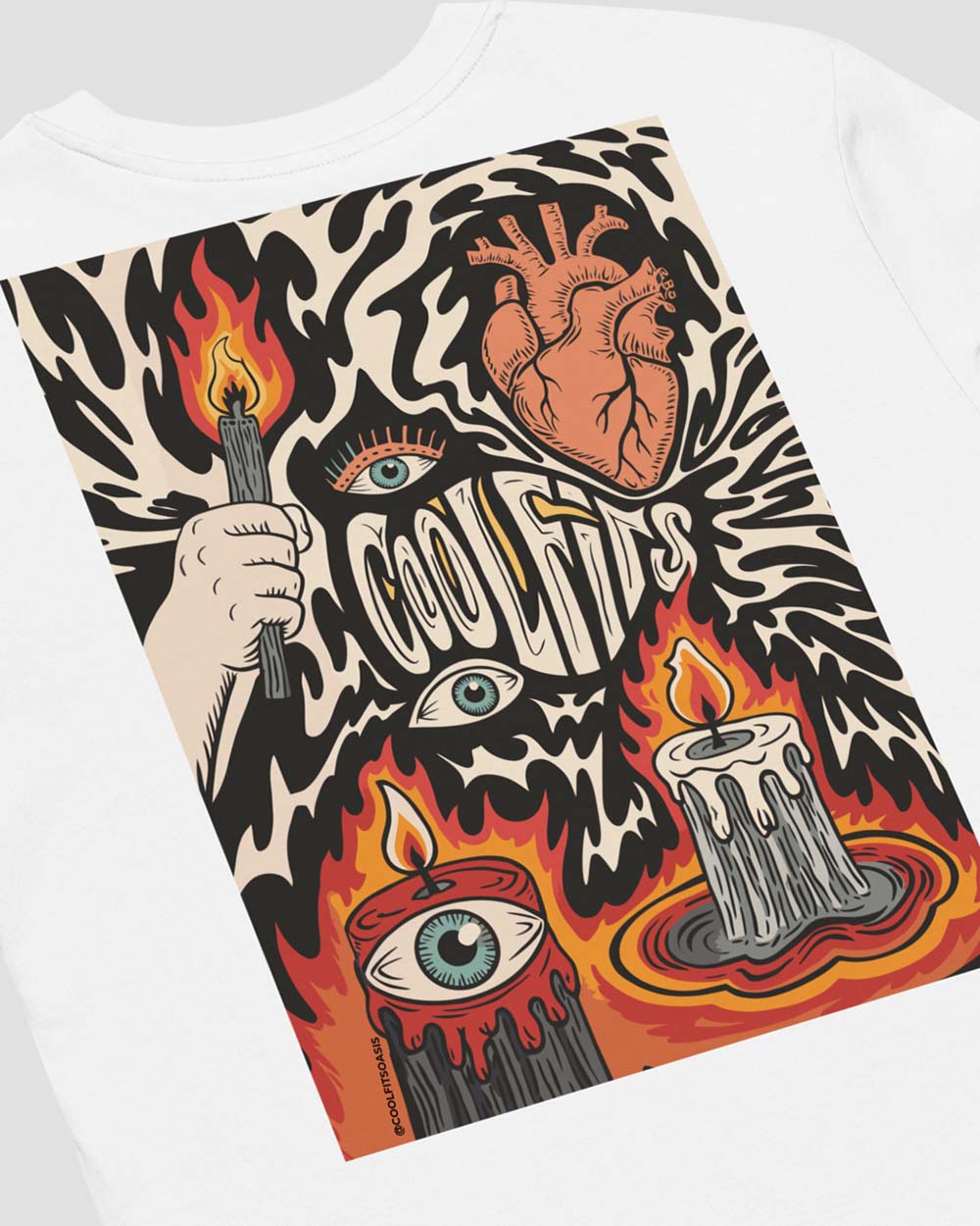 ENTER THE CAVE - Unisex organic cotton t-shirt - white