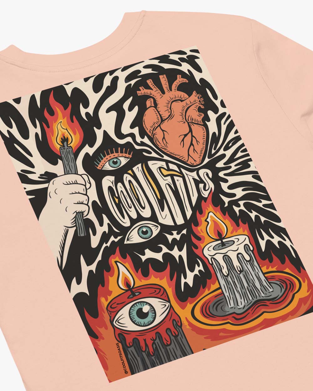 ENTER THE CAVE - Unisex organic cotton t-shirt - peach