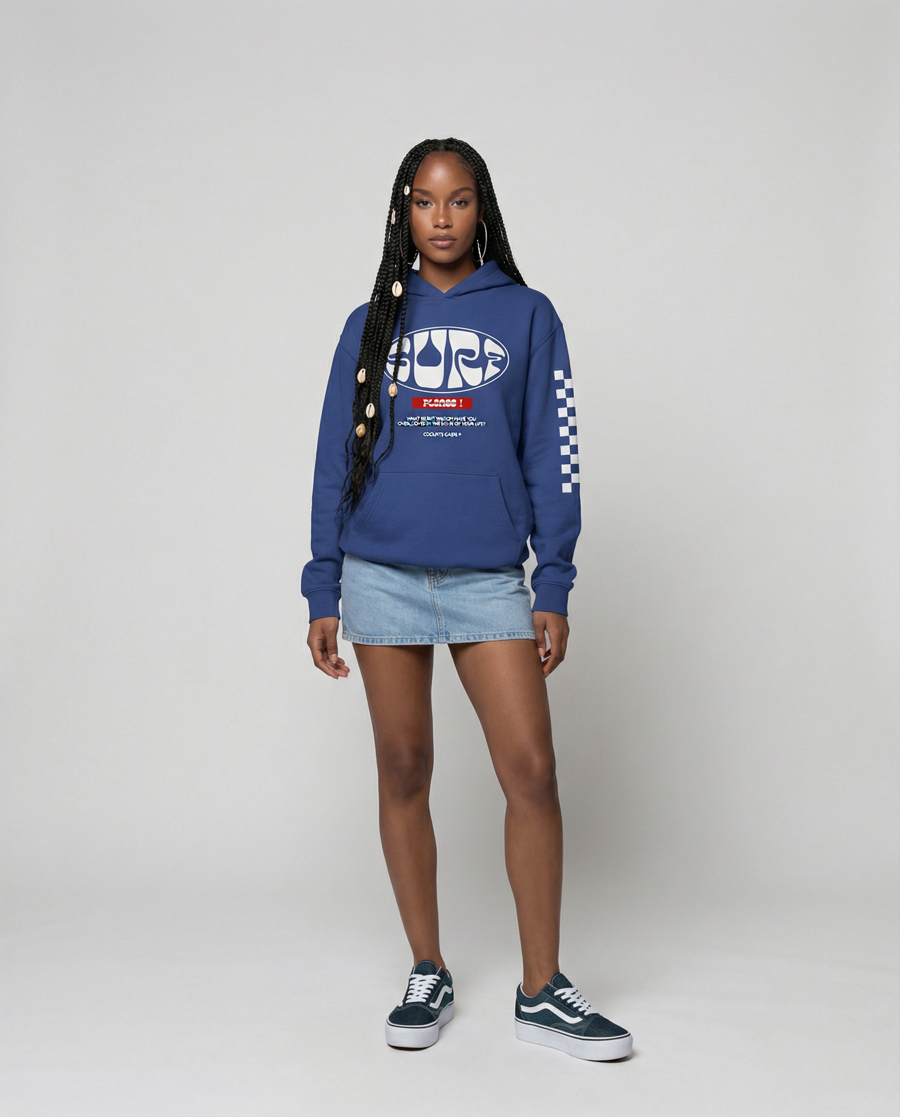 ¡SURF POR FAVOR! - Sudadera unisex con hombros caídos - Cobalto