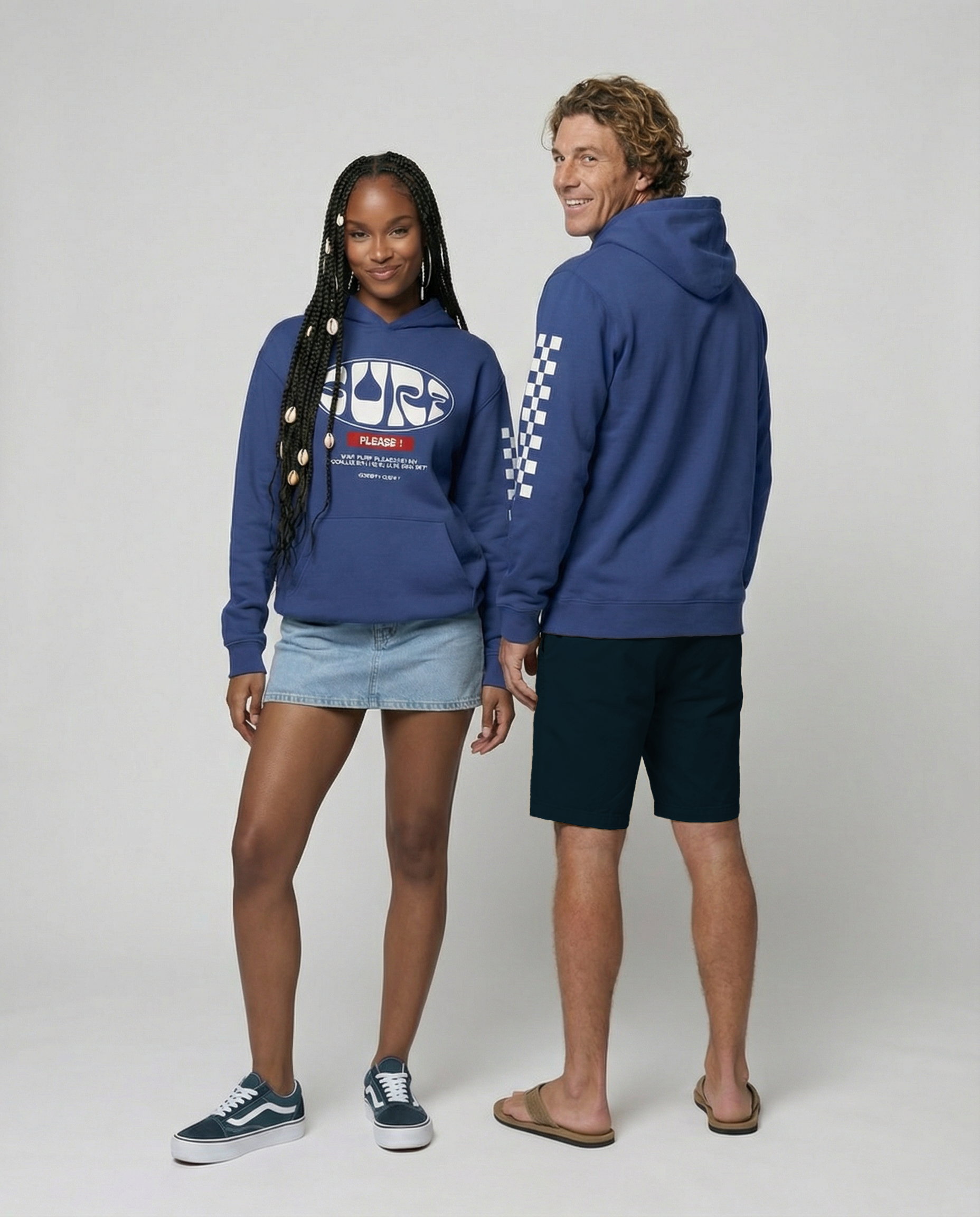 ¡SURF POR FAVOR! - Sudadera unisex con hombros caídos - Cobalto